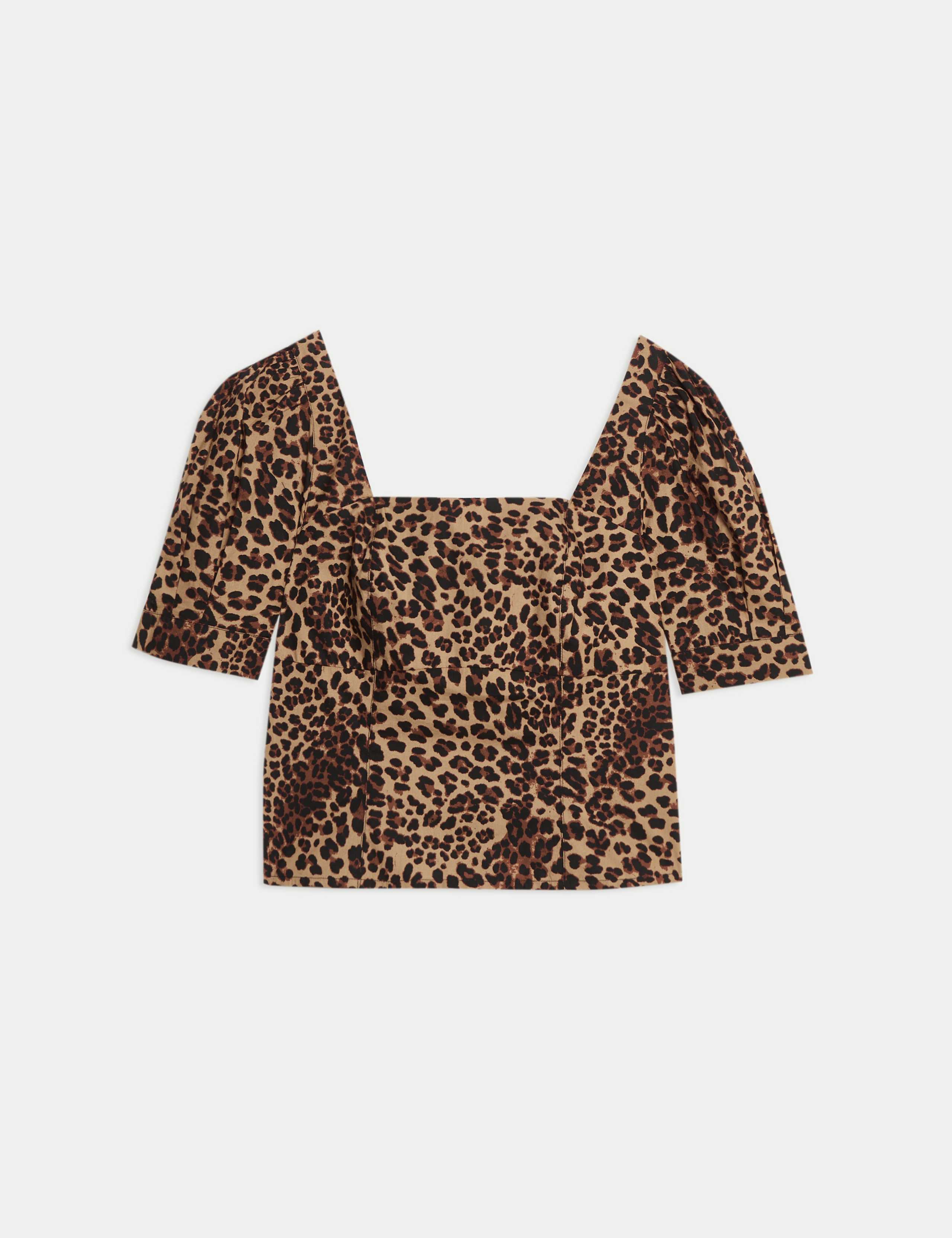 Pure Cotton Animal Print Slim Fit Top 2 of 6