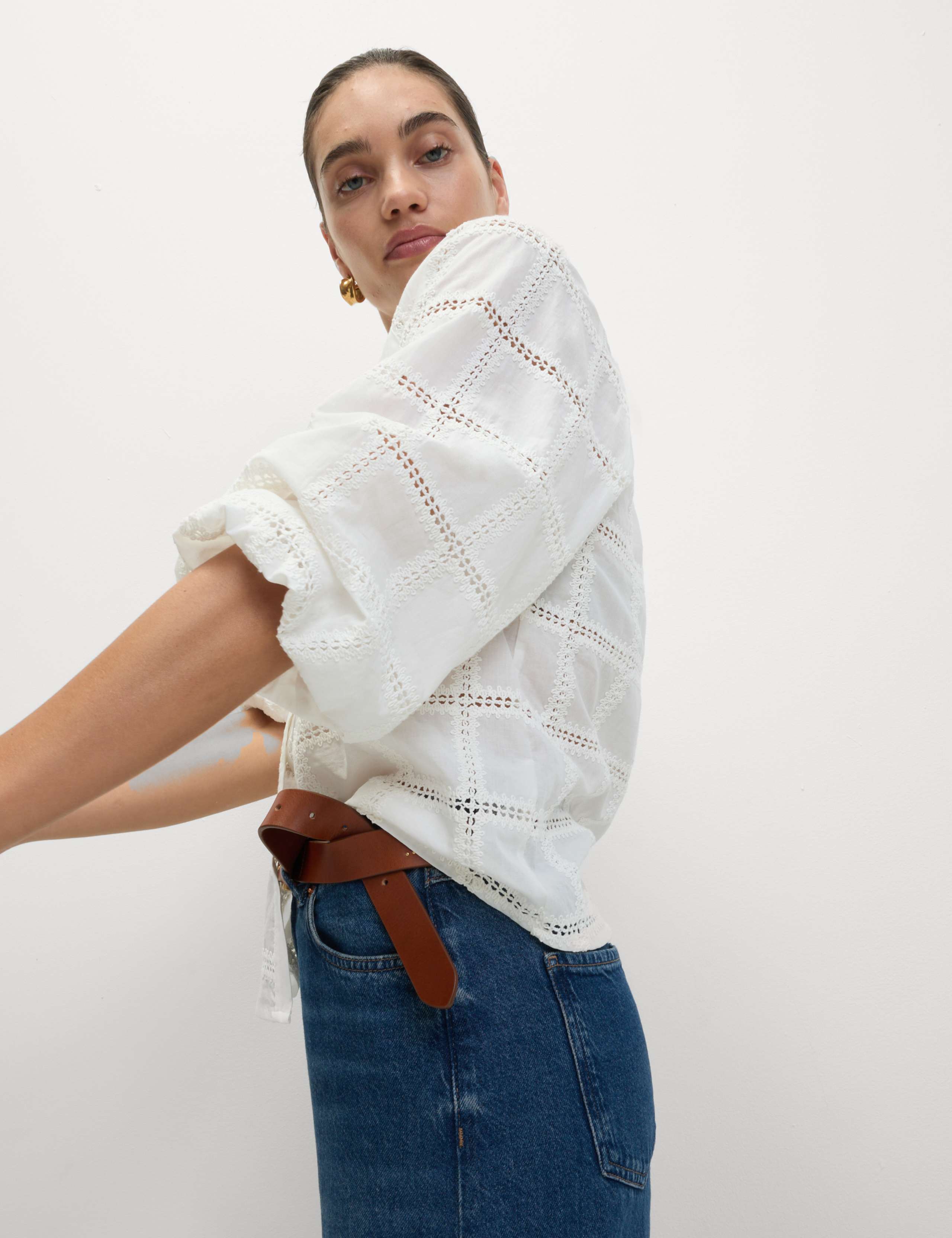 Pure Cotton Broderie Blouse 5 of 6