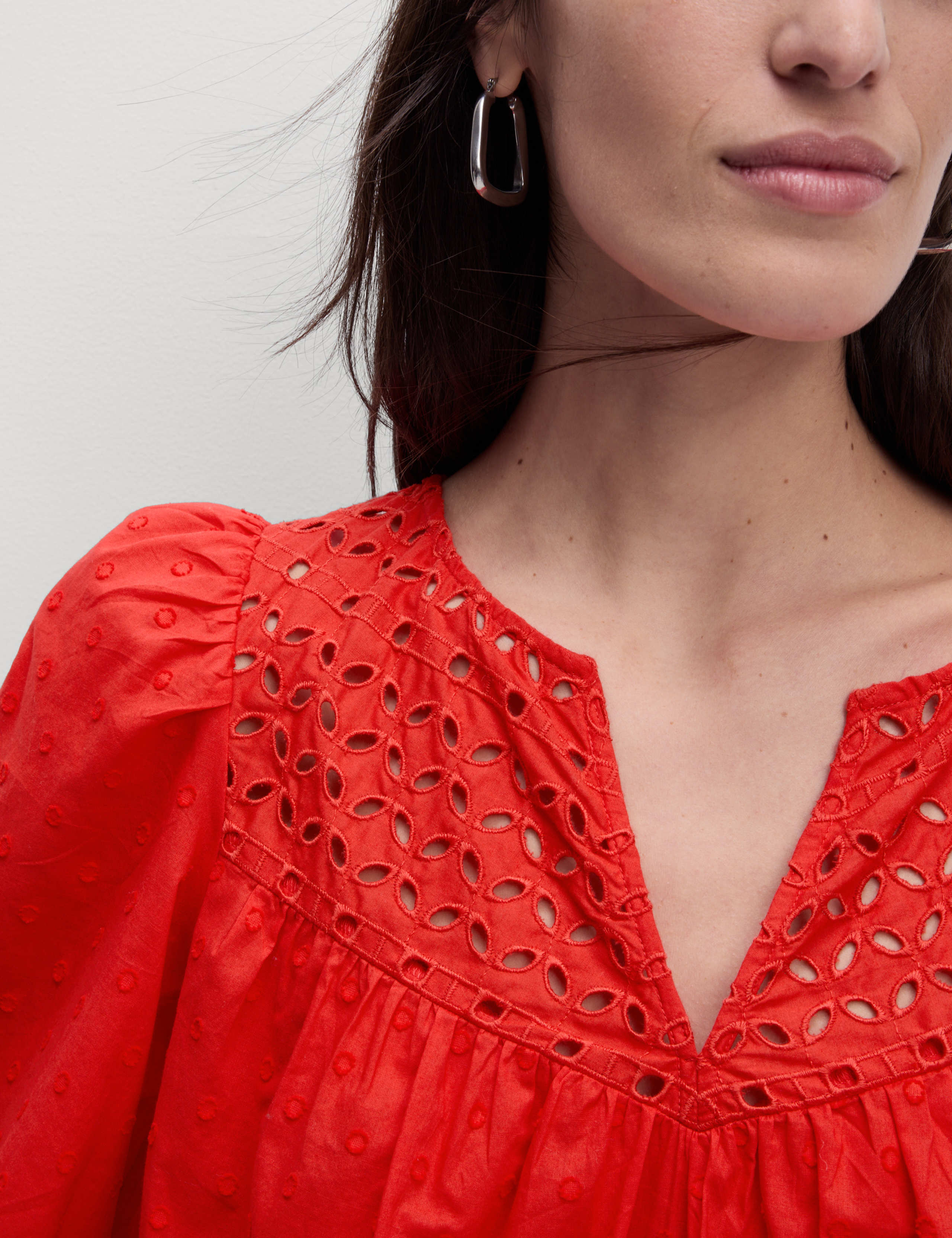 Pure Cotton Broderie Textured Blouse 3 of 6