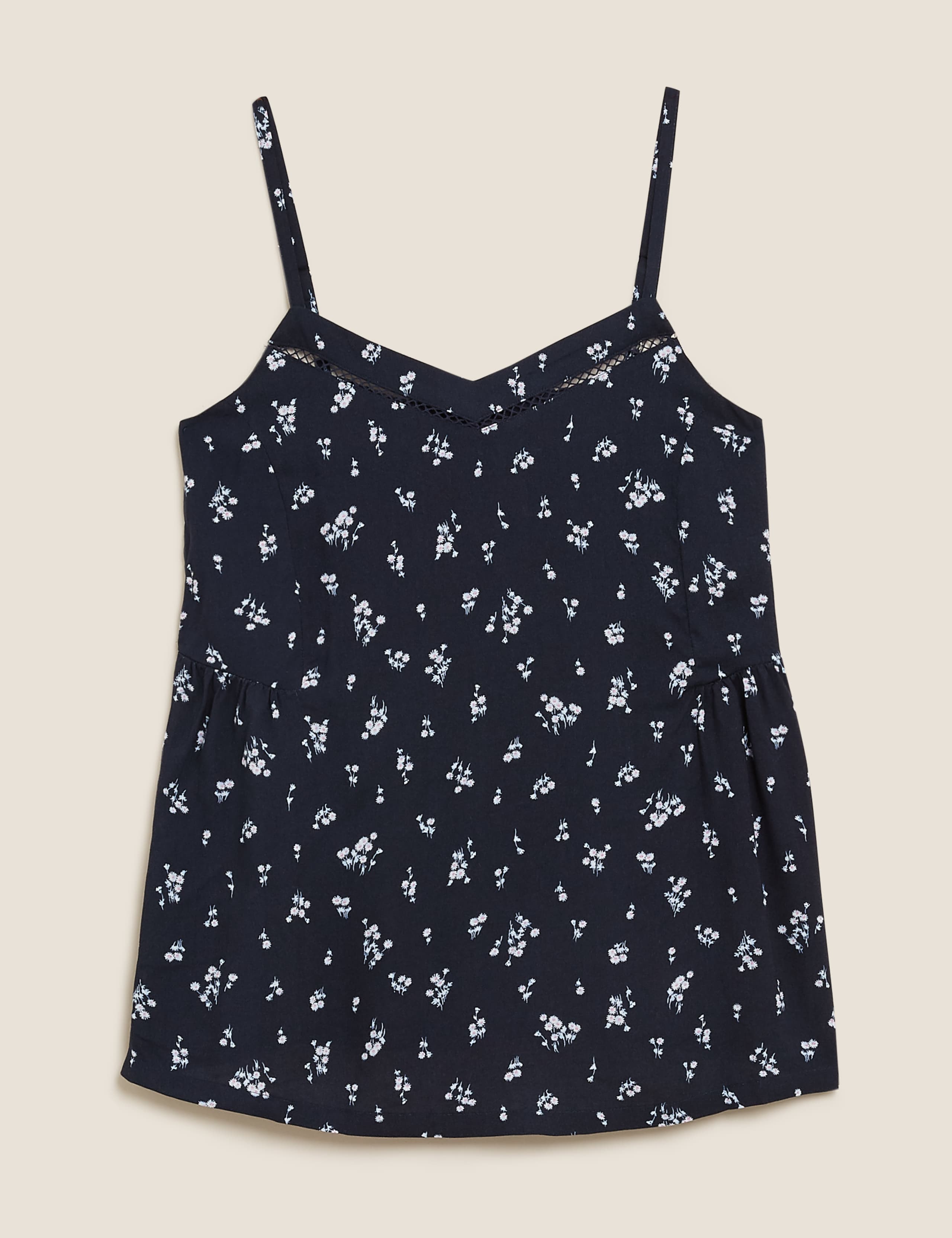 Ditsy Floral Lace Insert Cami Top 2 of 5
