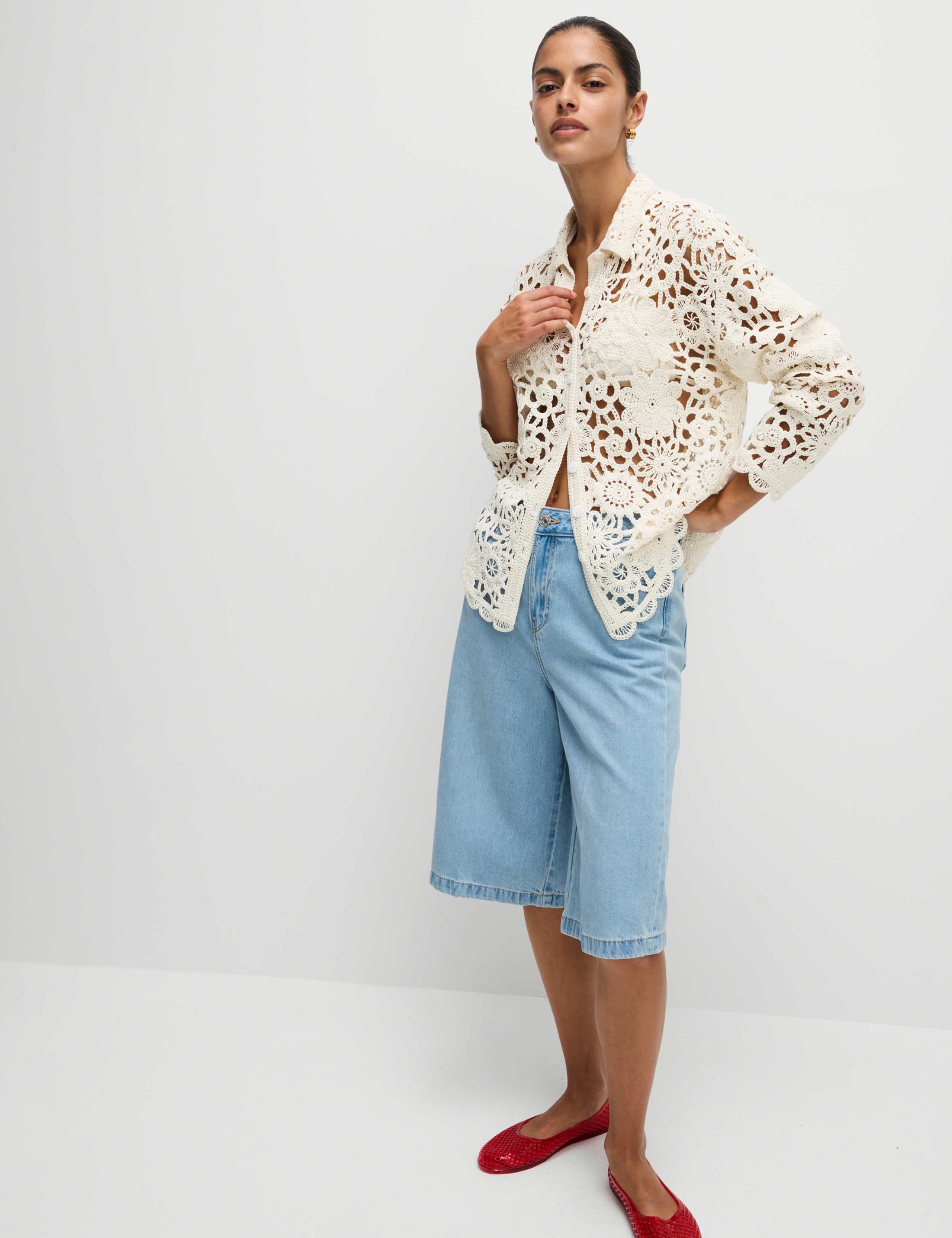 Crochet Collared Shirt 3 of 7