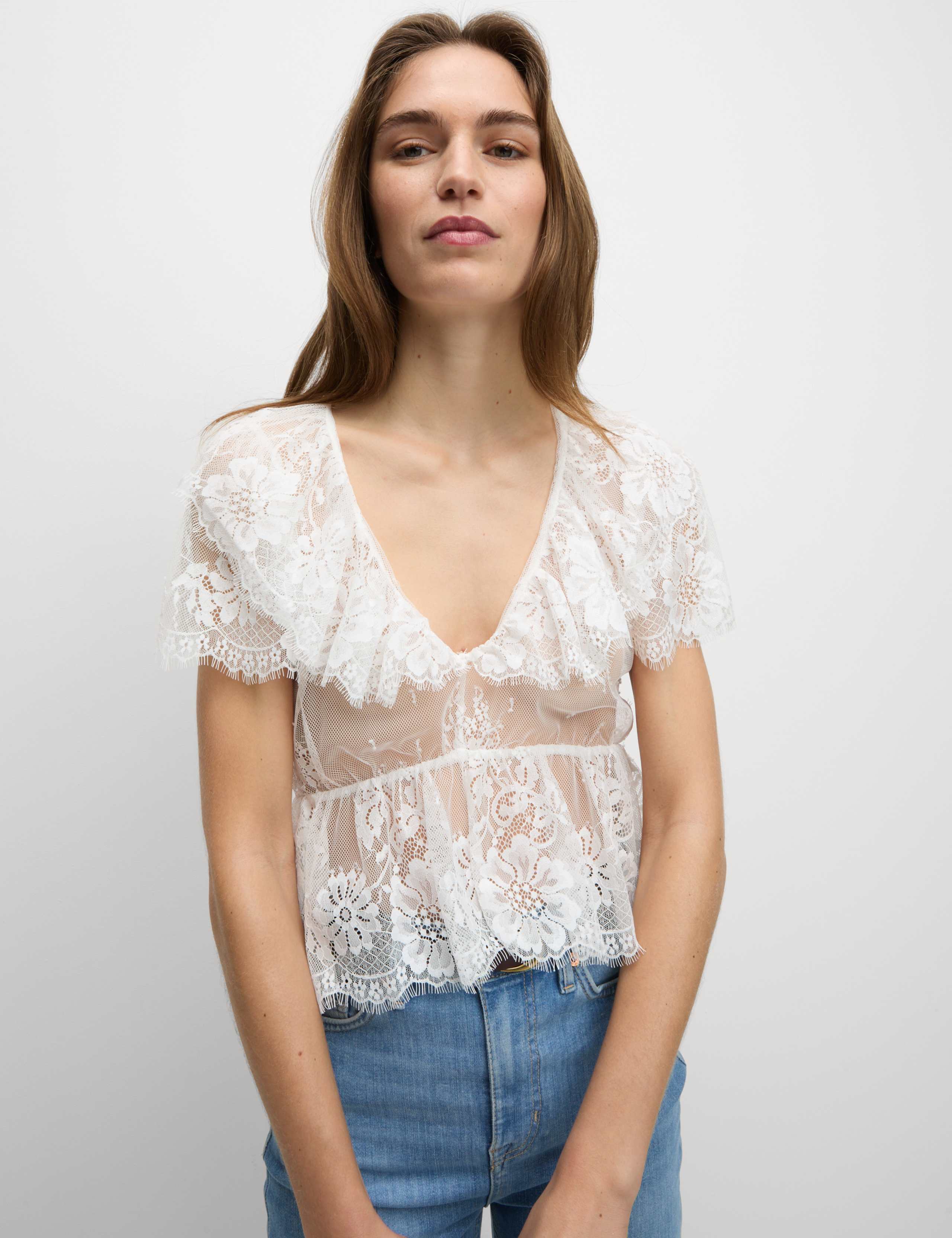 Lace Ruffle Blouse 3 of 7
