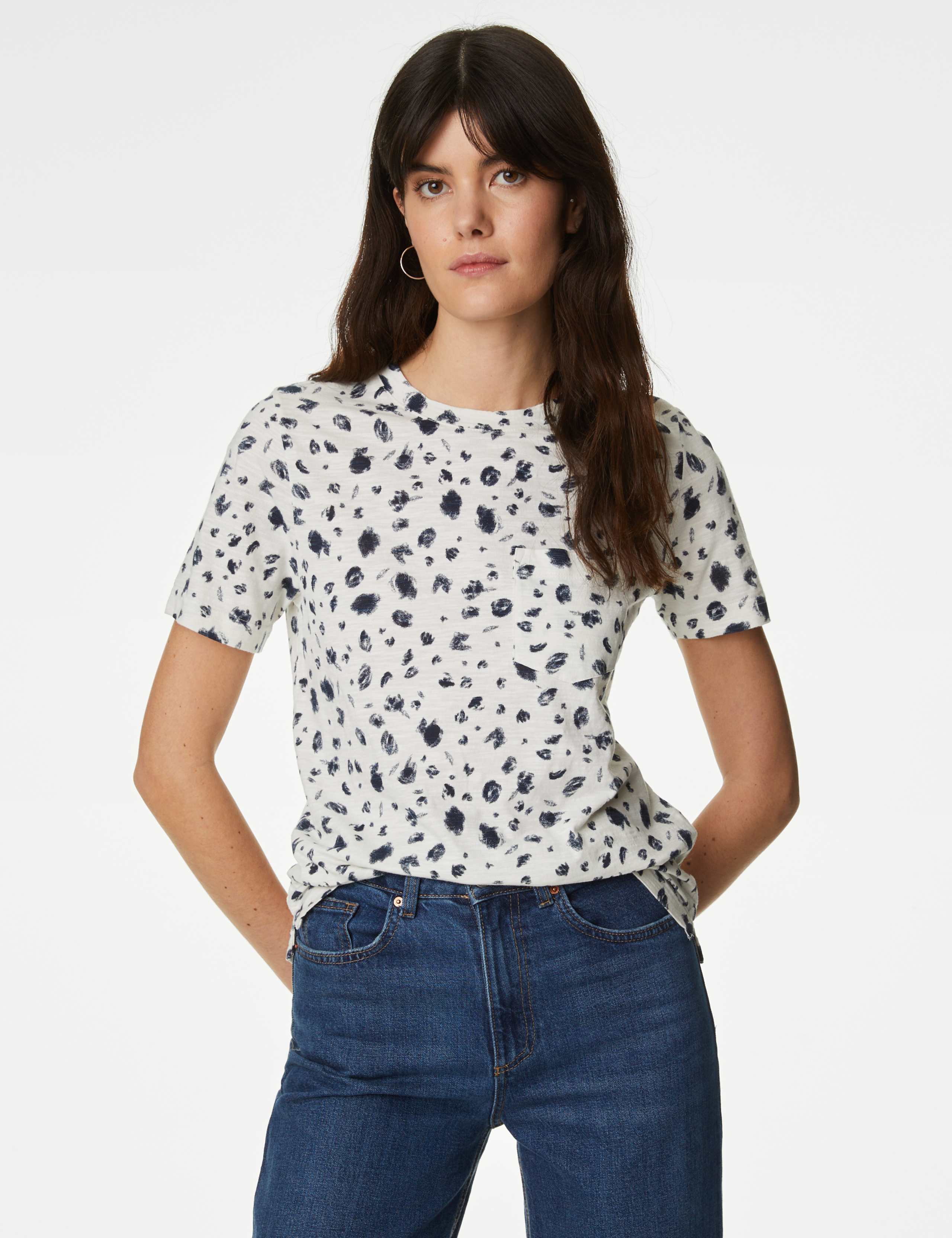 Pure Cotton Printed Crew Neck Top 4 of 5