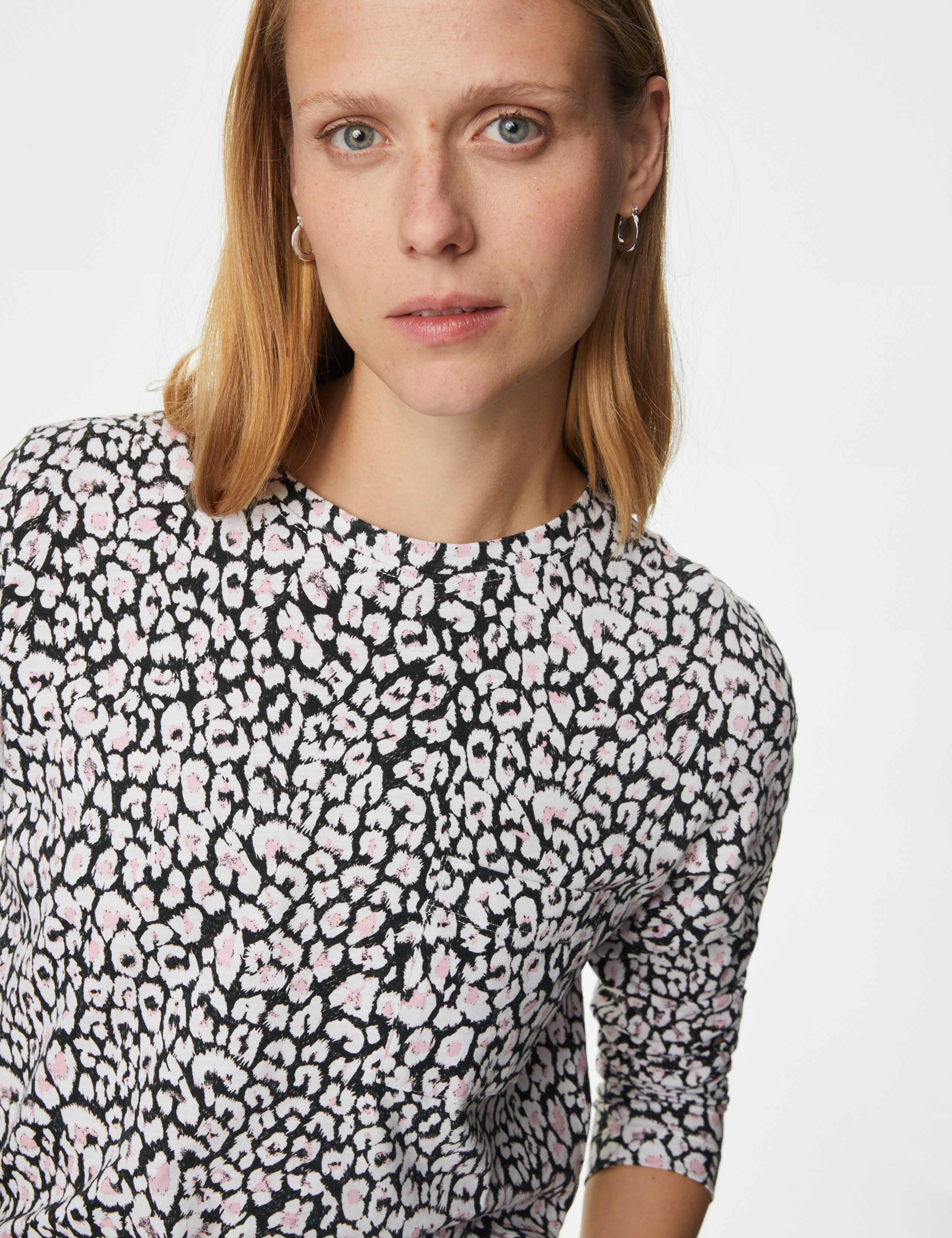 Pure Cotton Animal Print Pocket Top 4 of 5