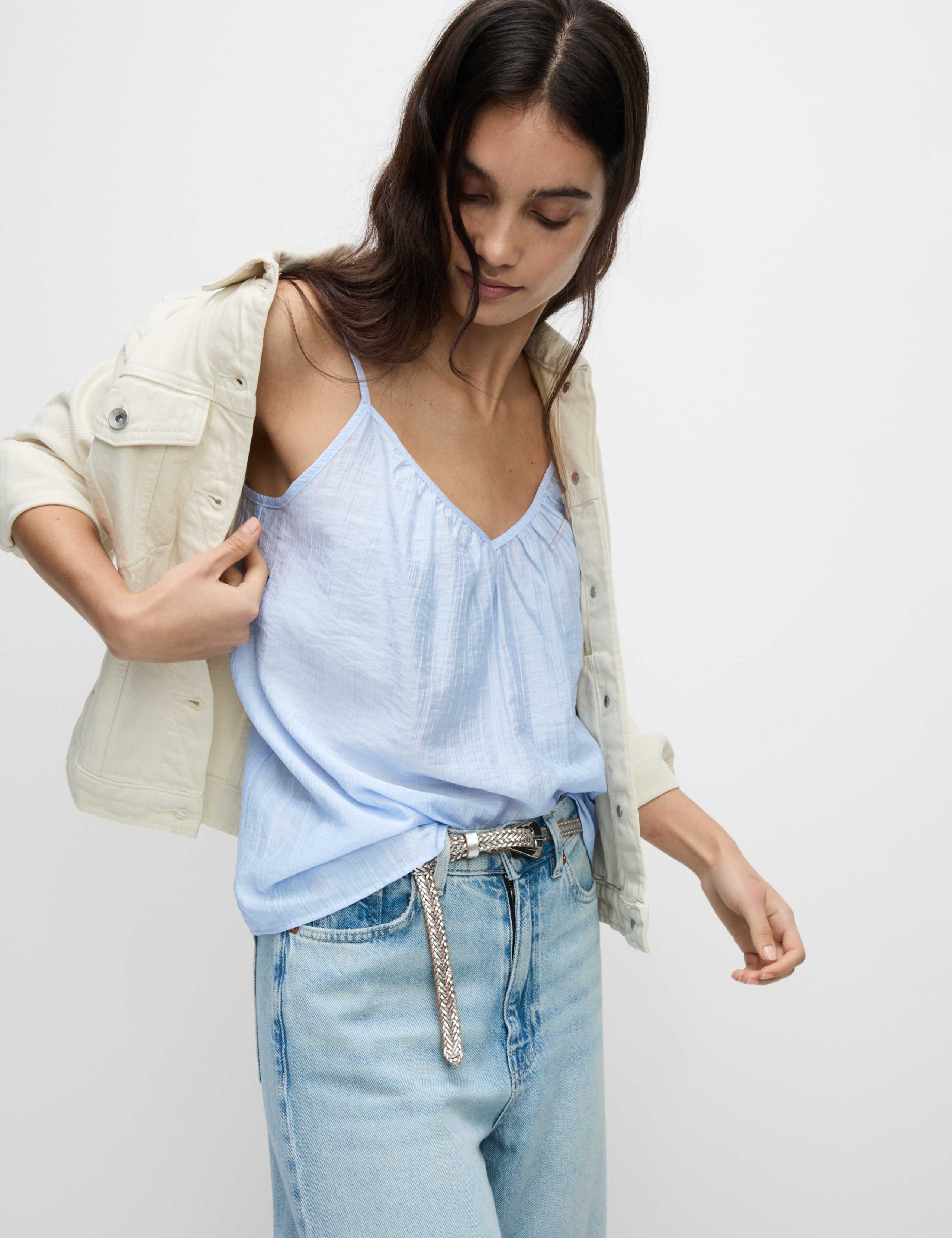 Lyocell Rich V-Neck Cami Top 3 of 7