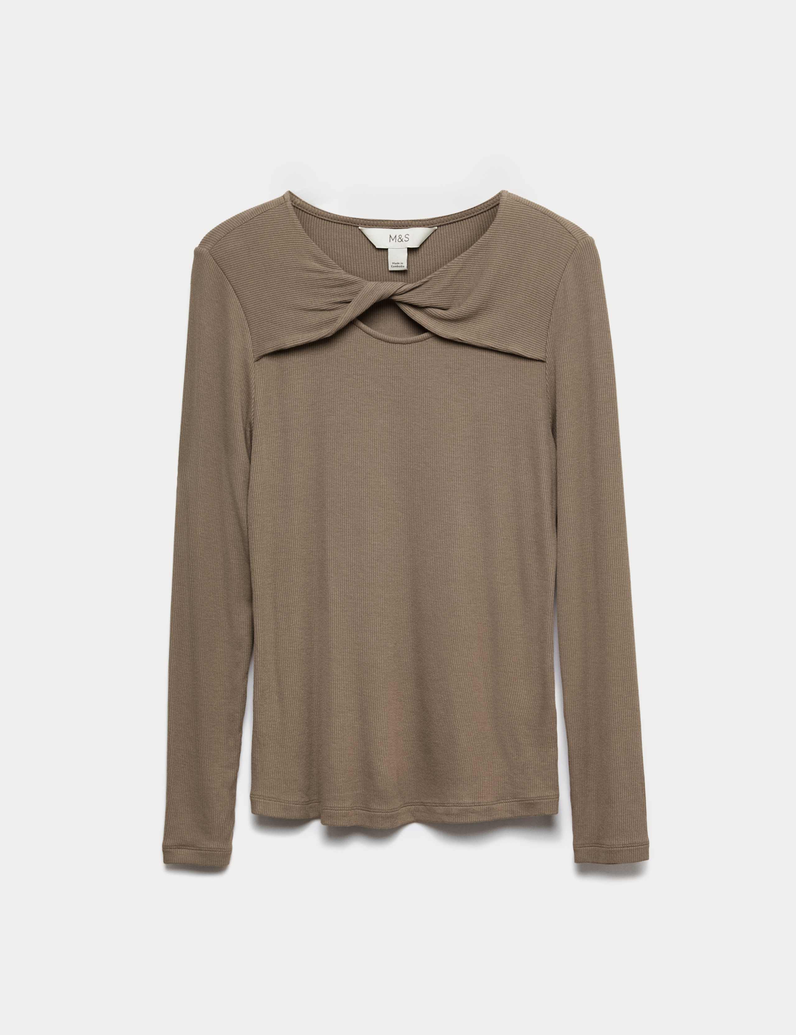 Ribbed Twist Front Top 2 of 5