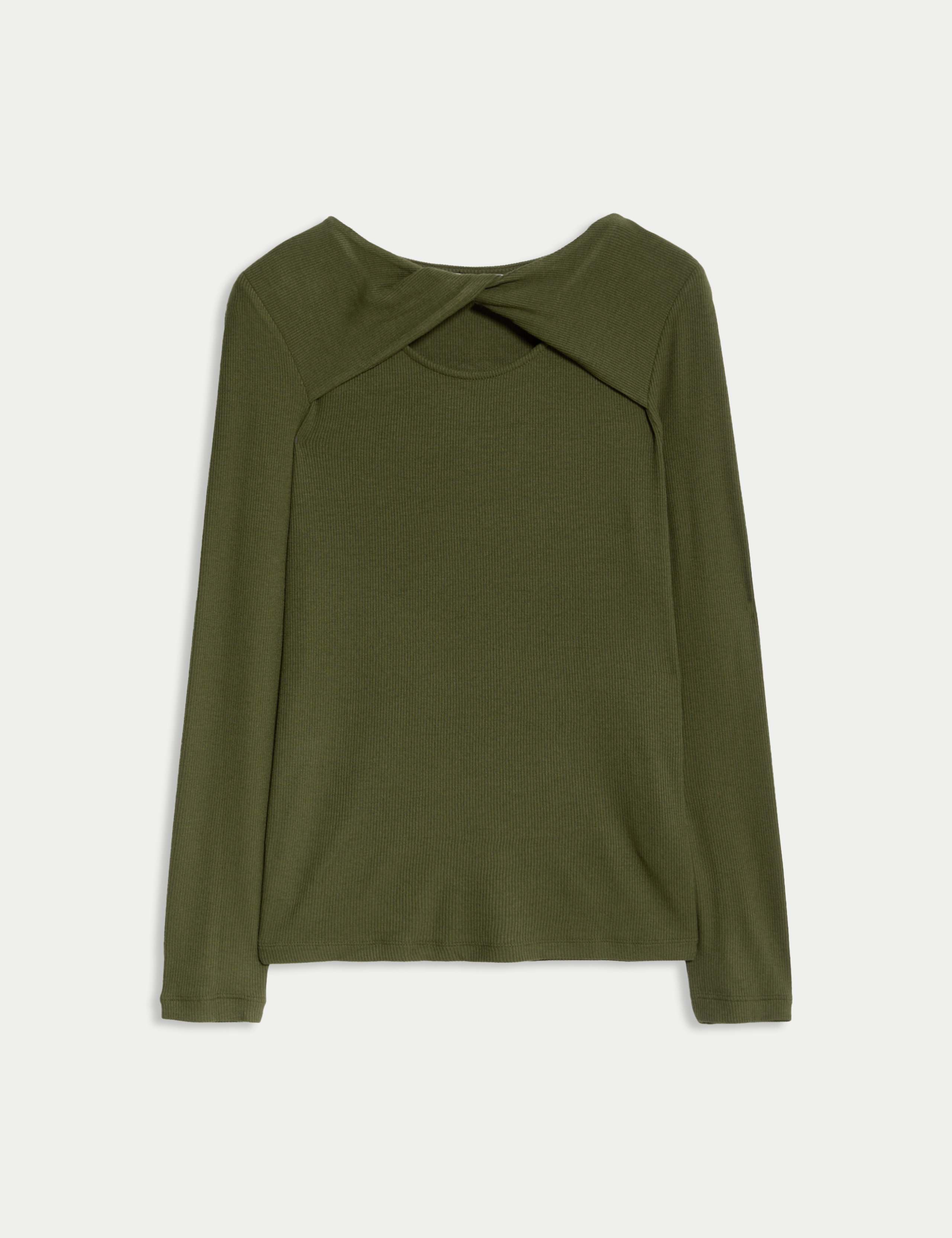 Ribbed Twist Front Top 2 of 6