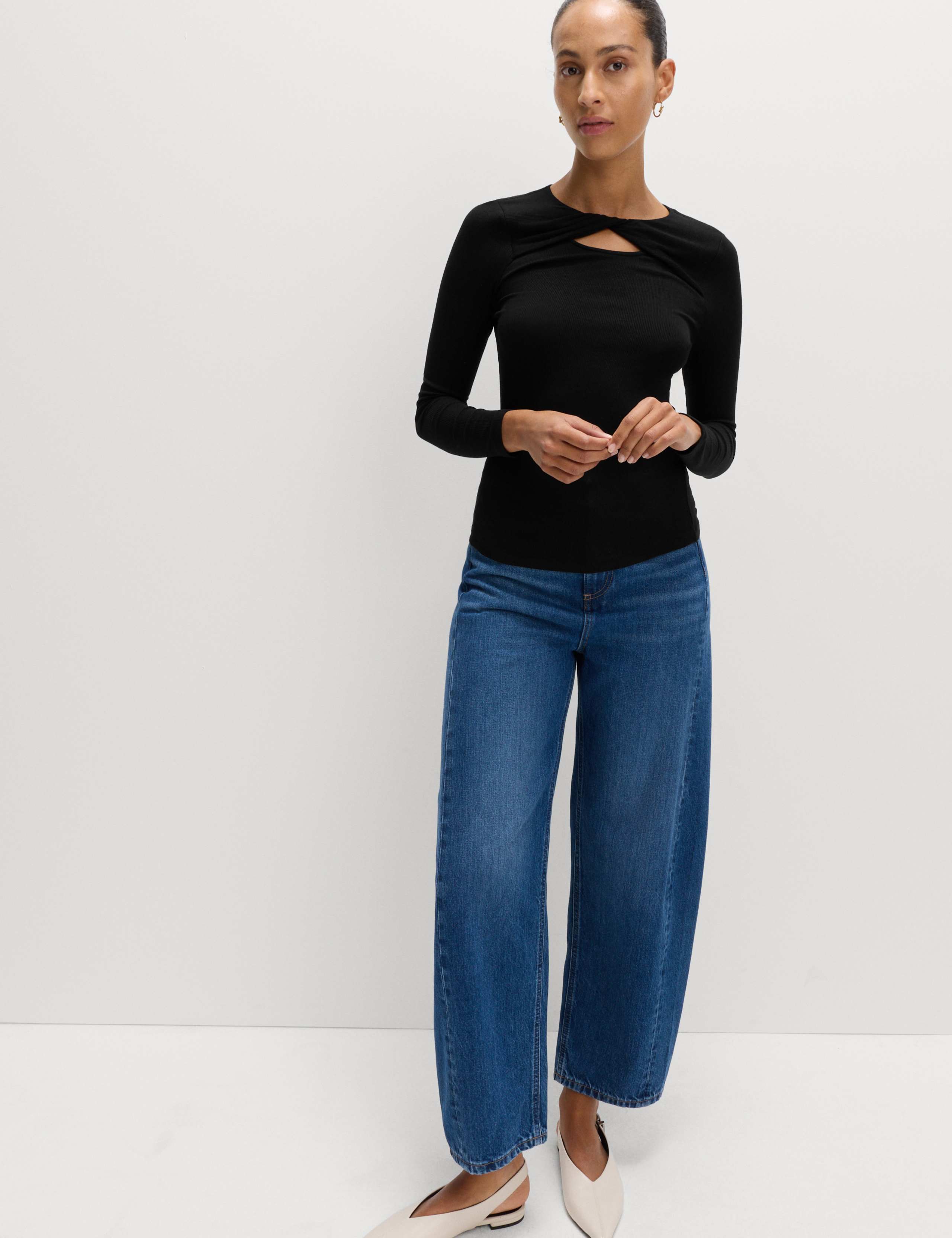 Ribbed Twist Front Top 3 of 5