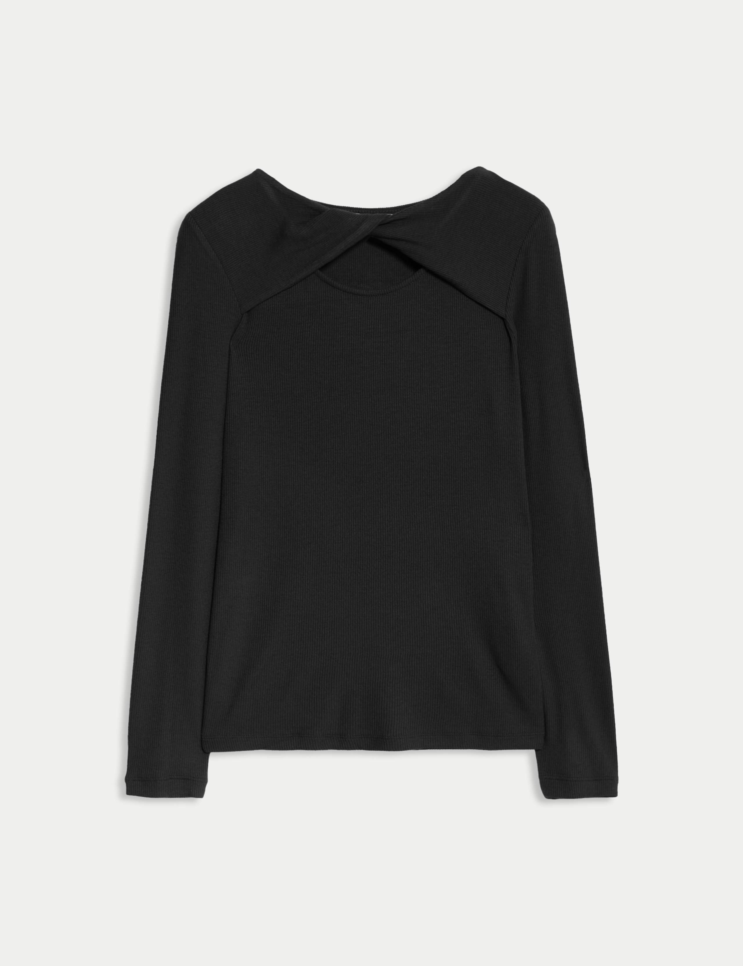 Ribbed Twist Front Top 2 of 5