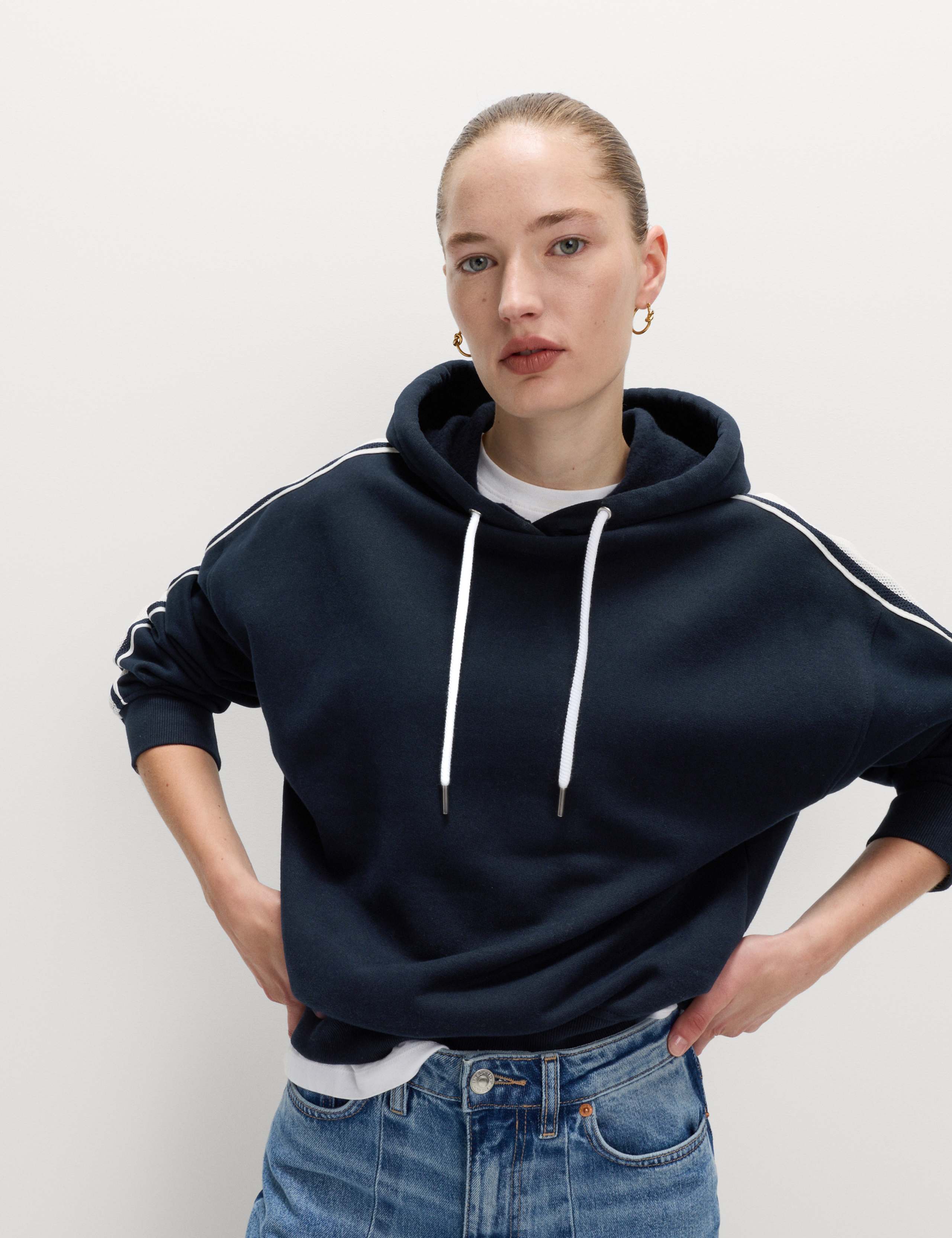 Pure Cotton Side Stripe Hoodie 3 of 5