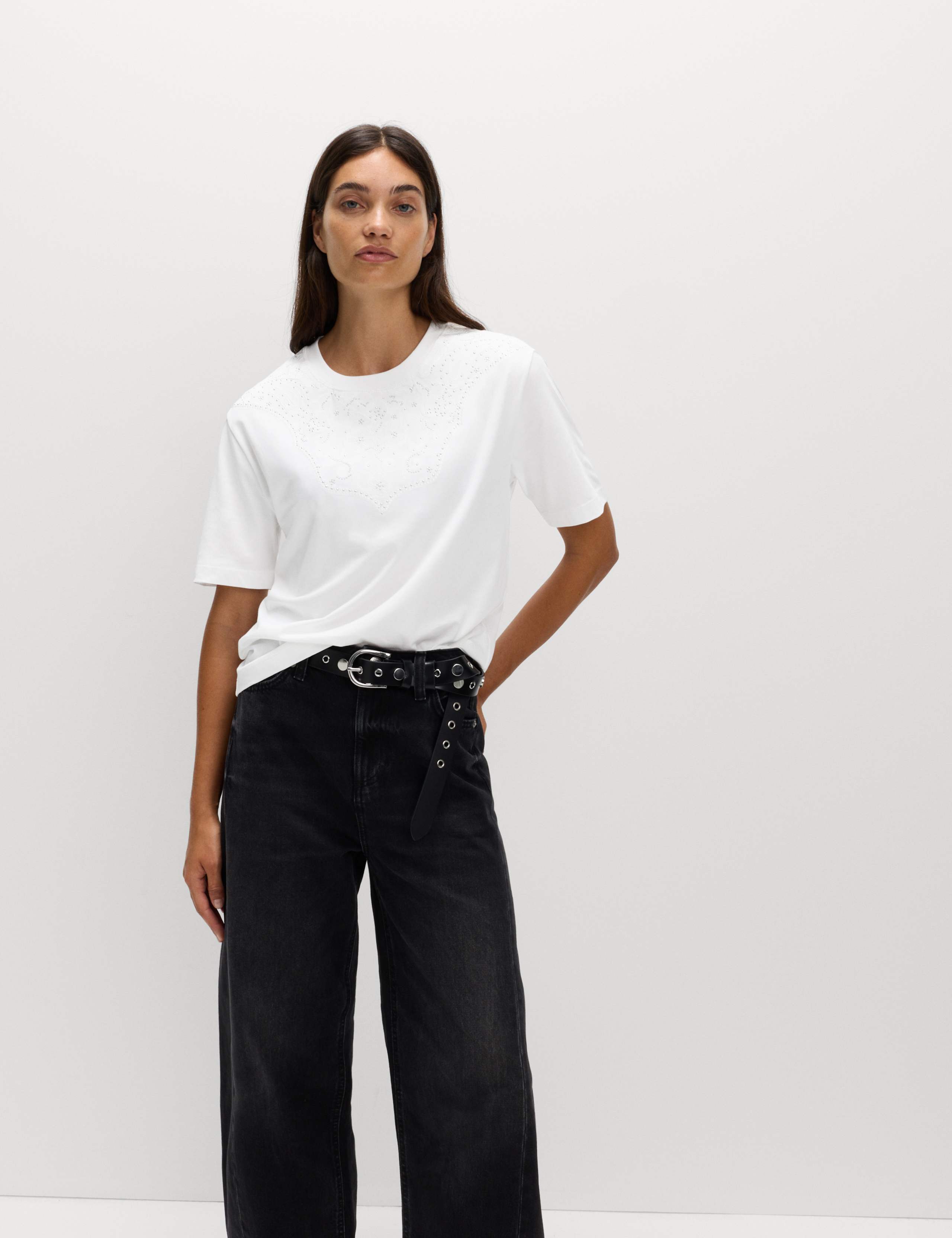 Pure Cotton Embellished 'Lucky' T-Shirt 4 of 5