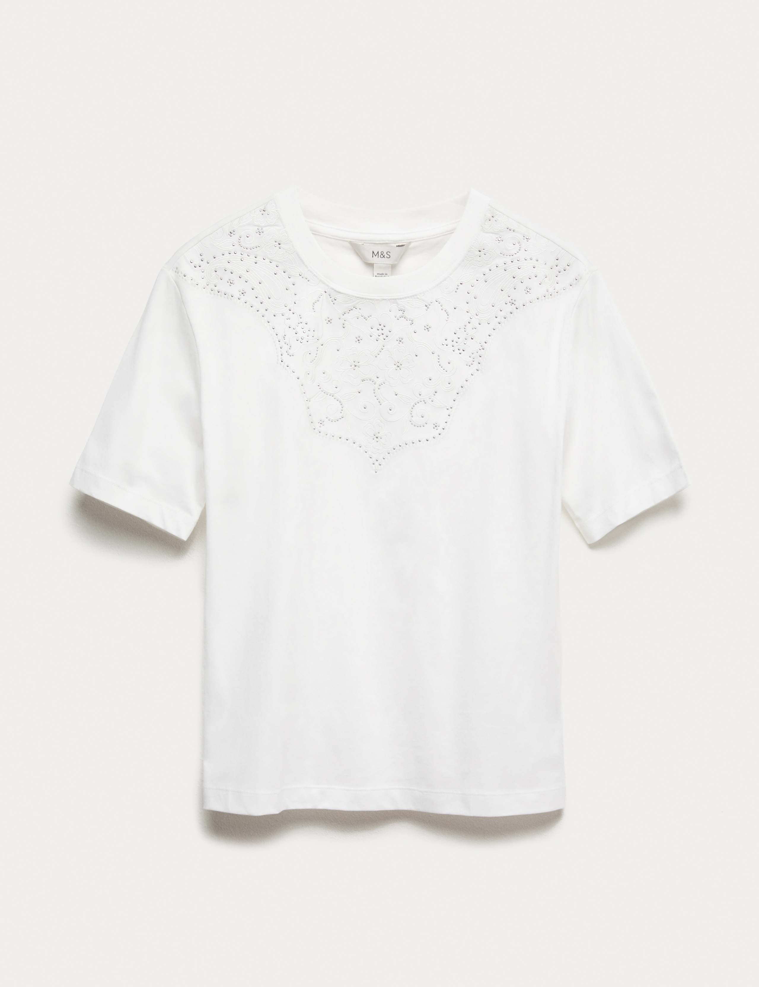 Pure Cotton Embellished 'Lucky' T-Shirt 2 of 5