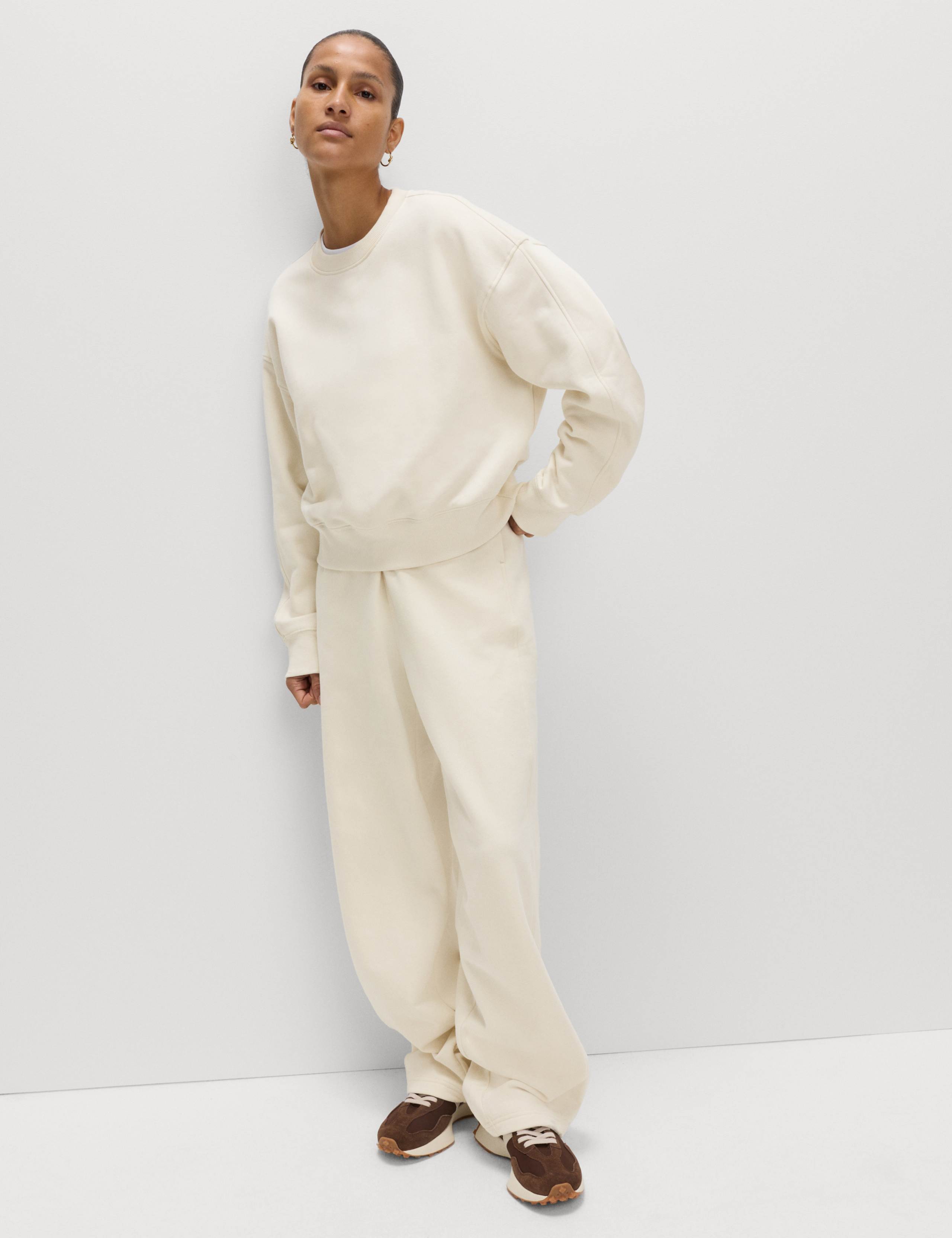 Pure Cotton Garment Dye Cropped Sweatshirt 3 of 6