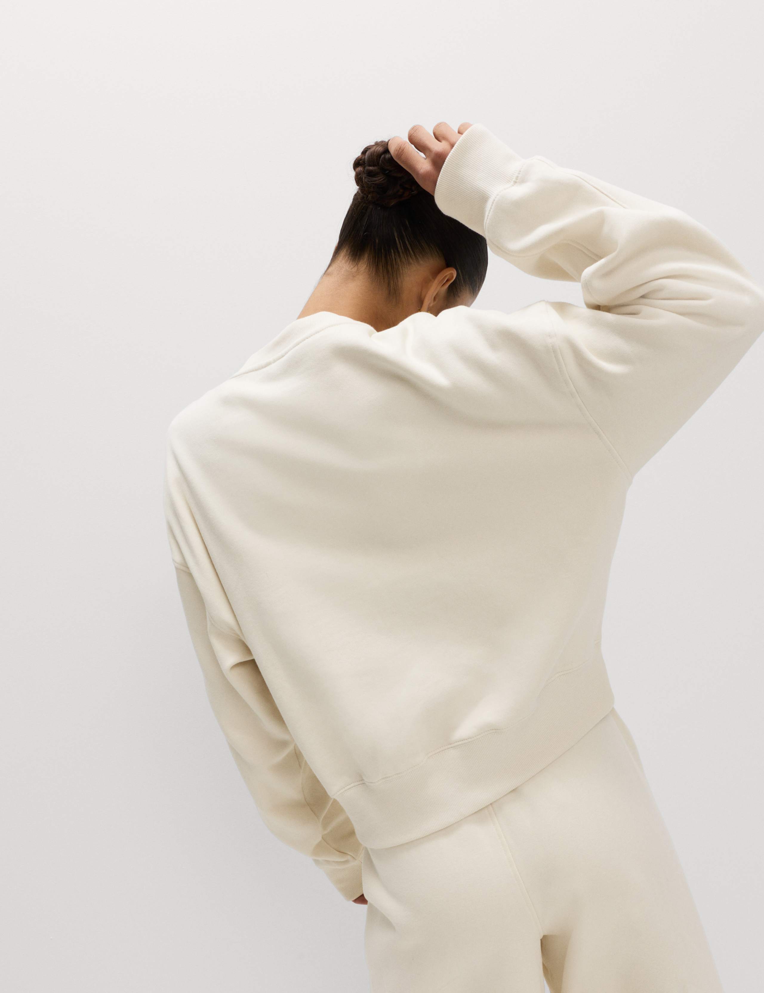 Pure Cotton Garment Dye Cropped Sweatshirt 5 of 6