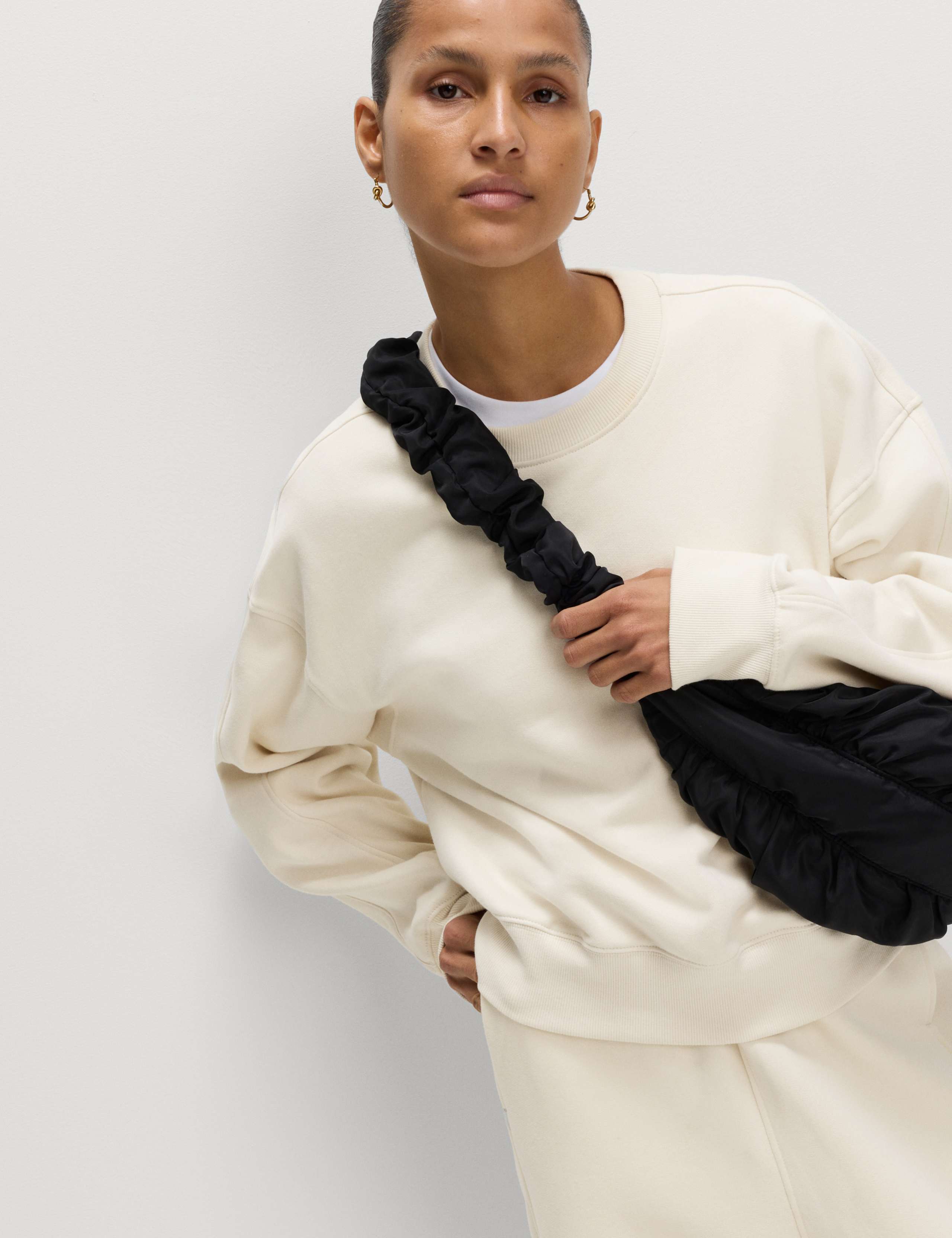 Pure Cotton Garment Dye Cropped Sweatshirt 6 of 6