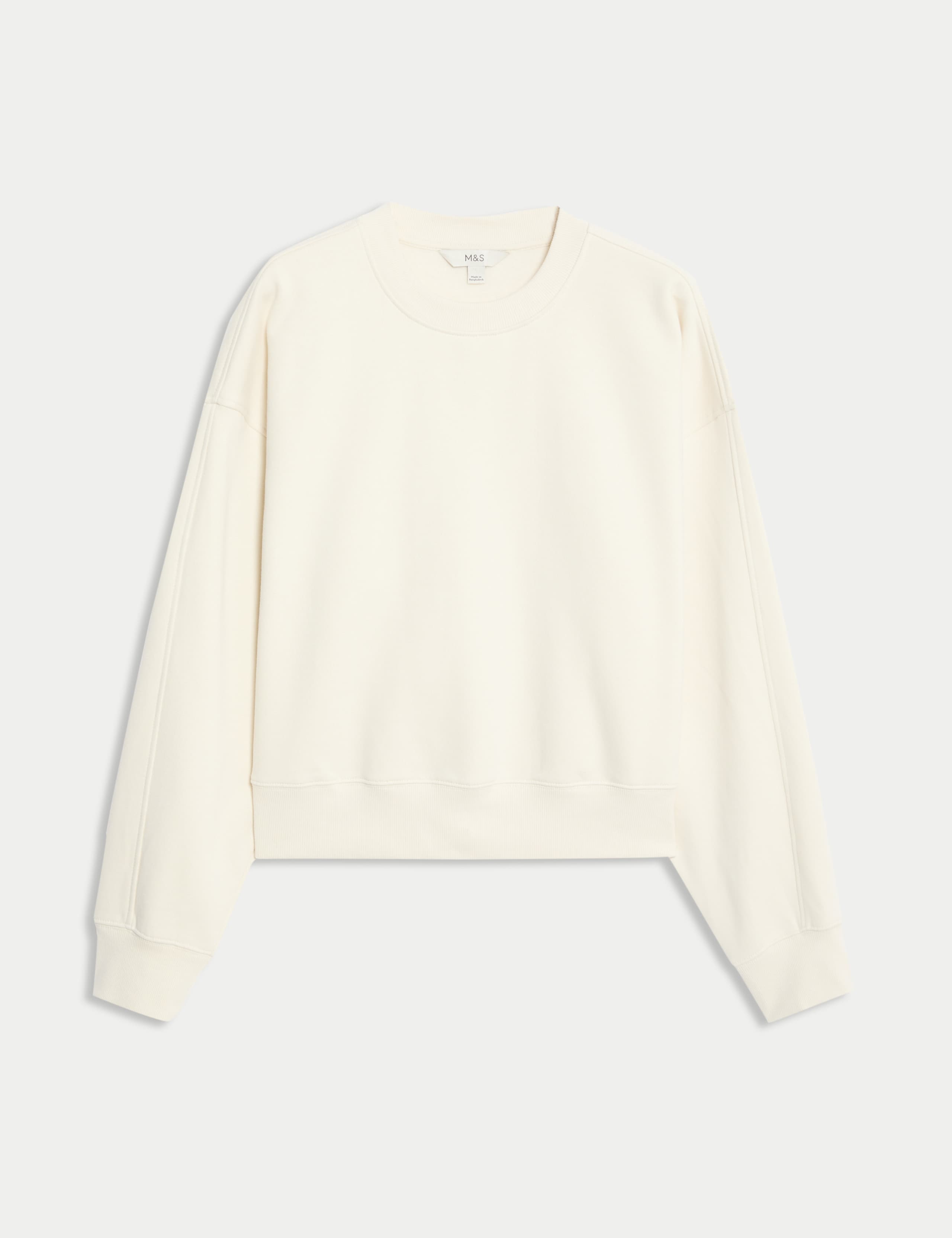 Pure Cotton Garment Dye Cropped Sweatshirt 2 of 6