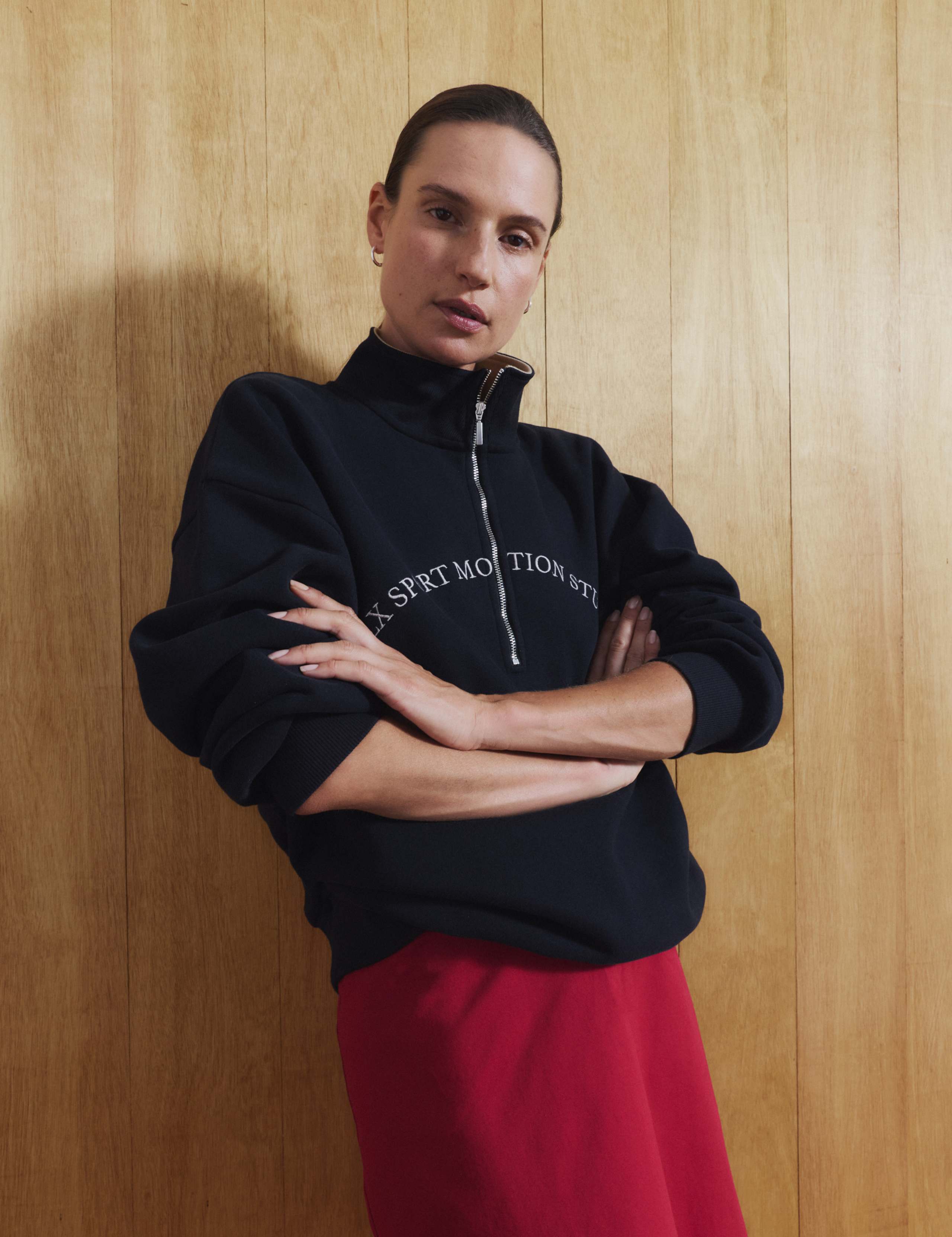 Cotton Rich Graphic Half Zip Sweatshirt 4 of 8