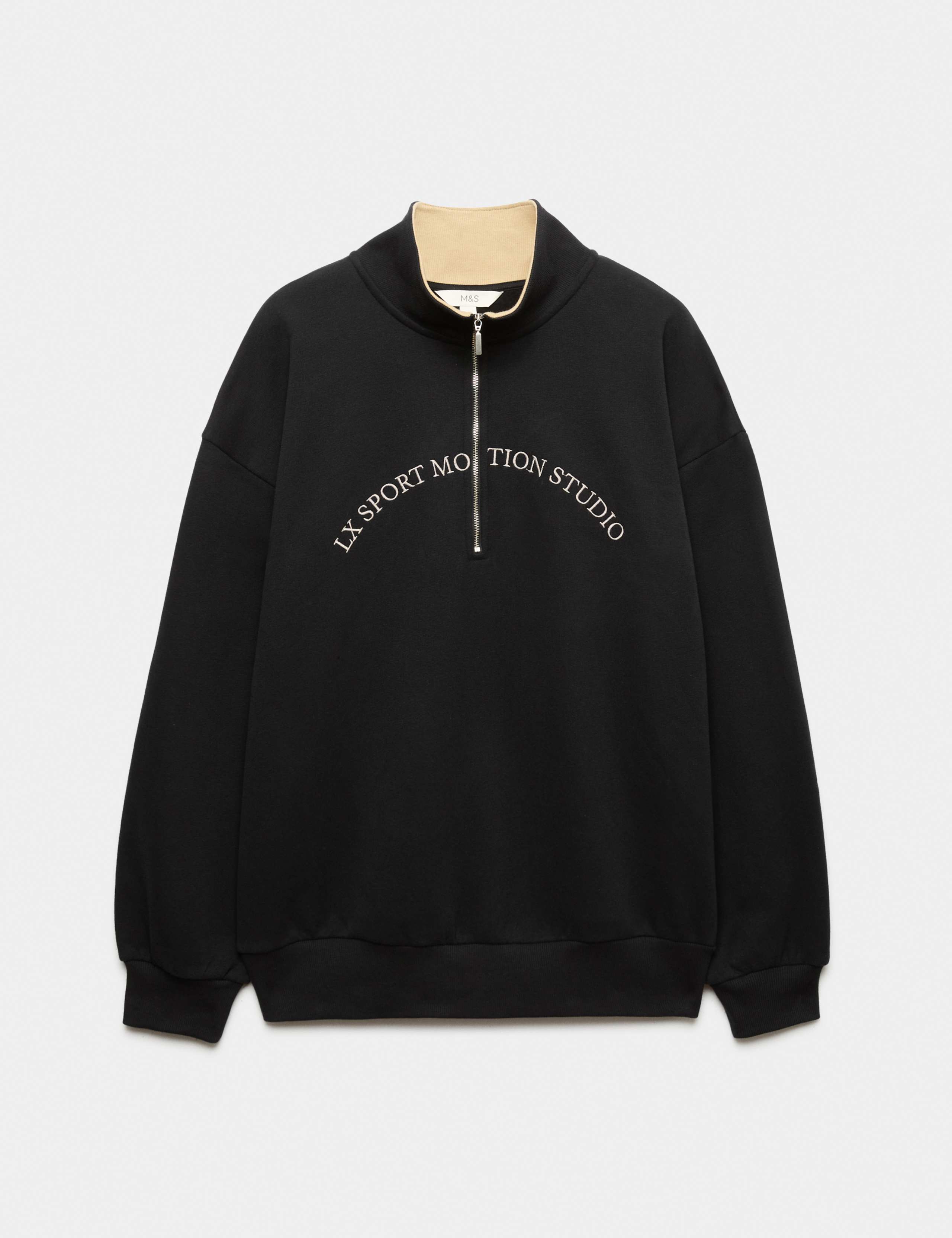 Cotton Rich Graphic Half Zip Sweatshirt 2 of 8