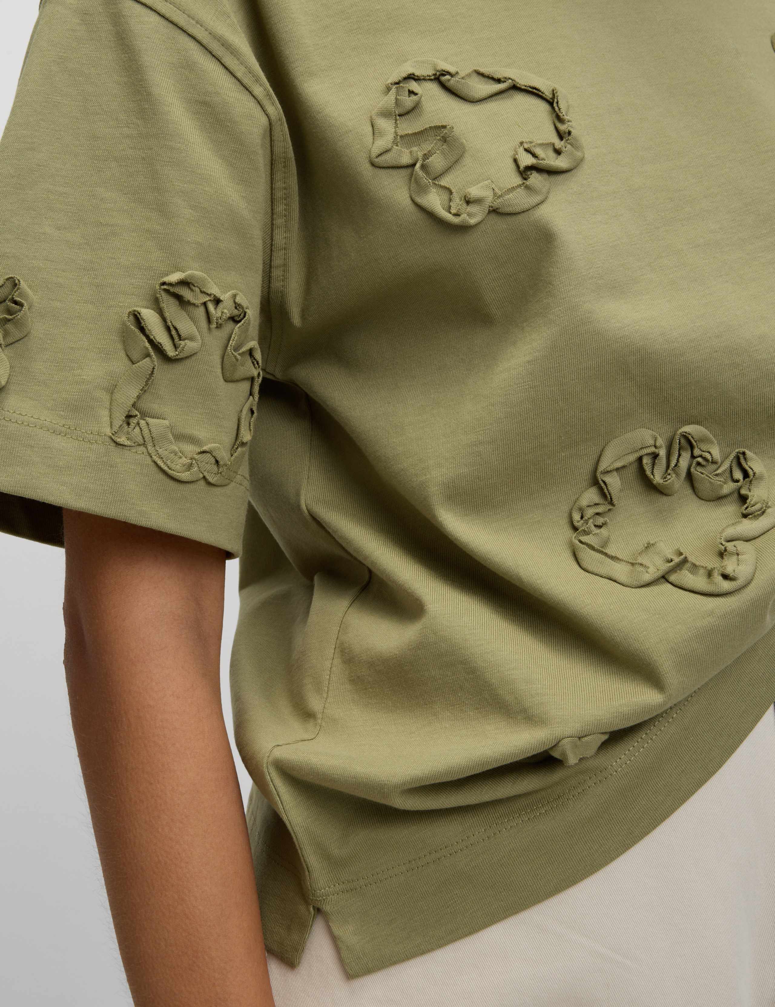 Pure Cotton Ribbon Appliqué Boxy T-Shirt 5 of 5
