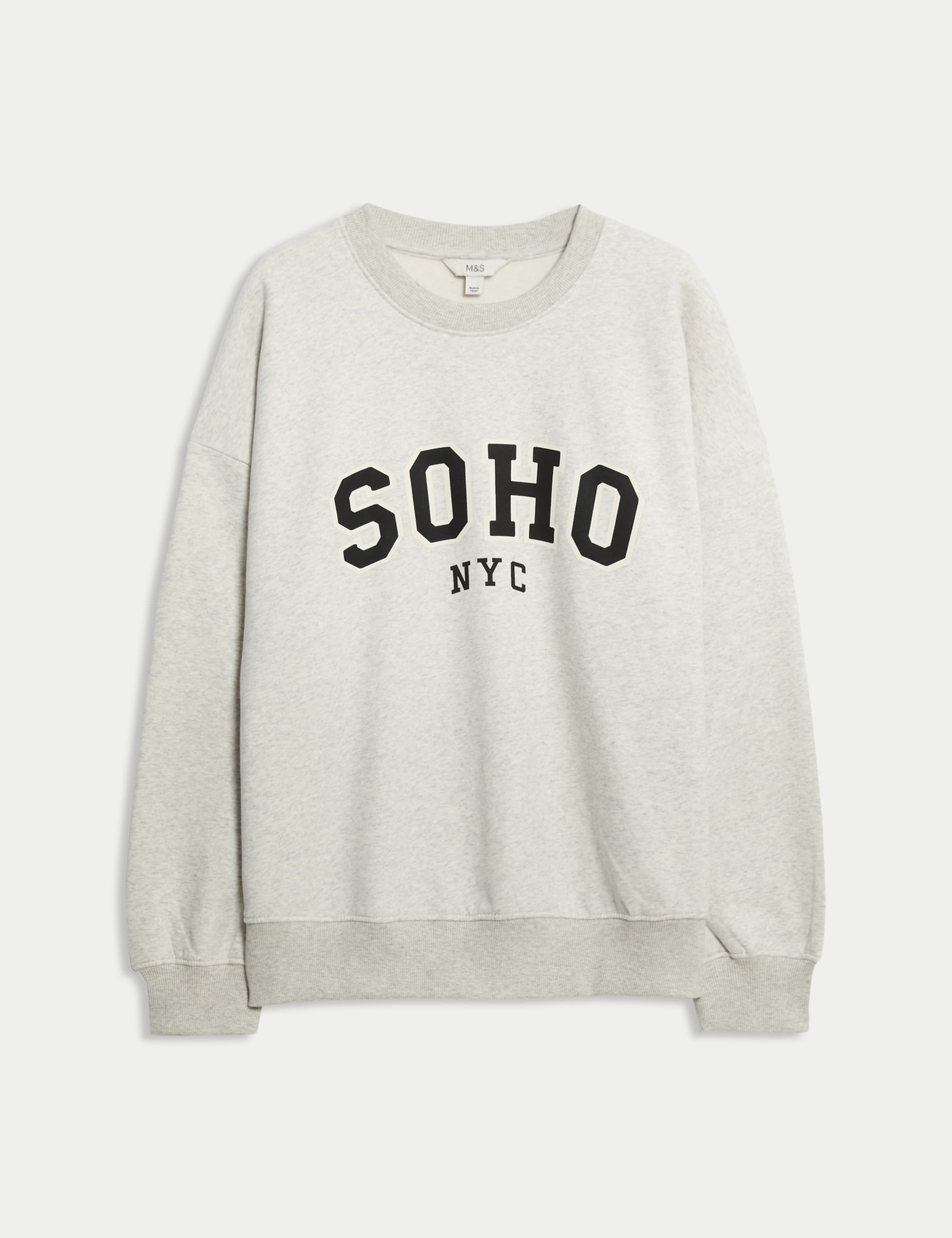 Cotton Rich Slogan Crew Neck Sweatshirt 2 of 4