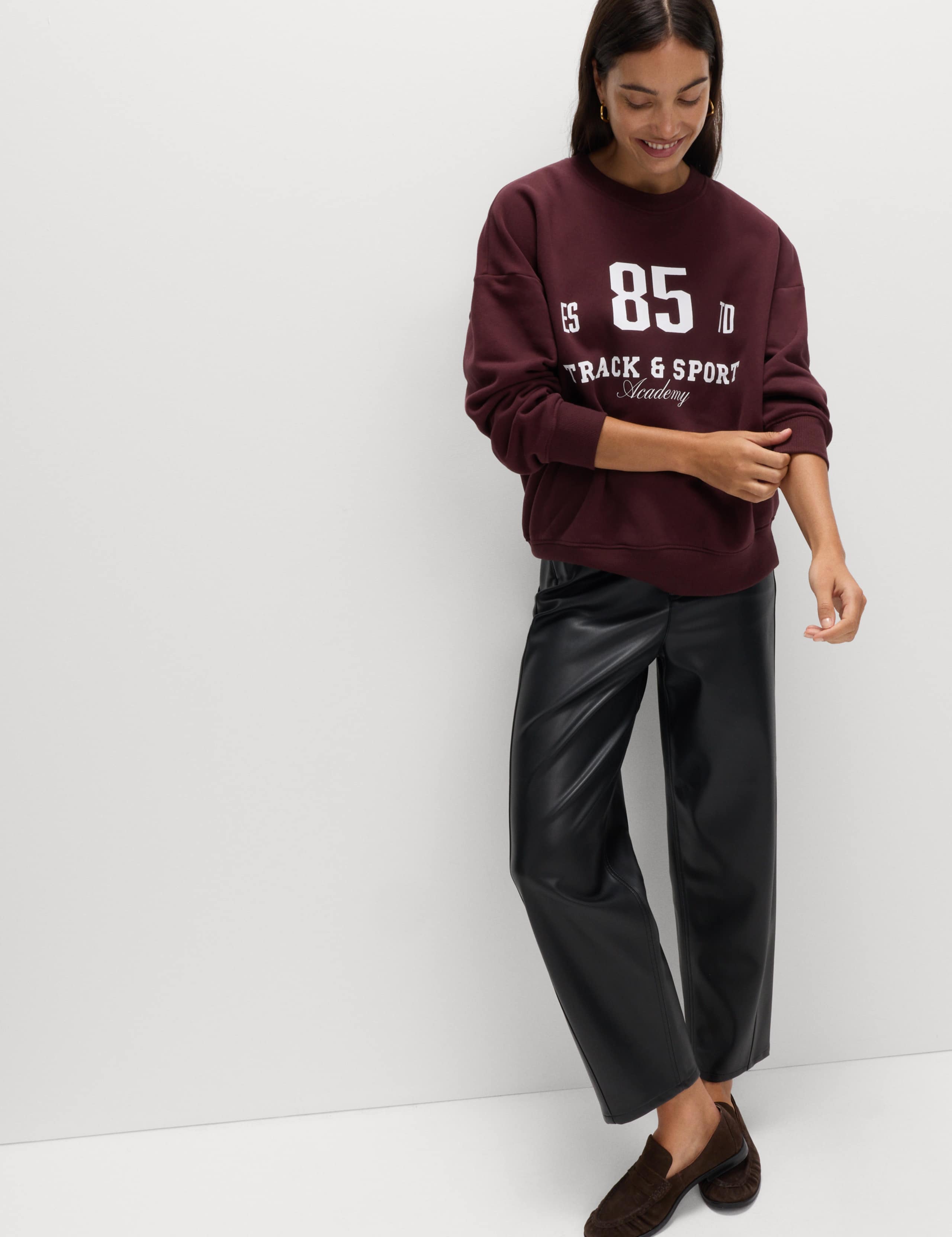 Cotton Rich Slogan Crew Neck Sweat-shirt 3 of 5