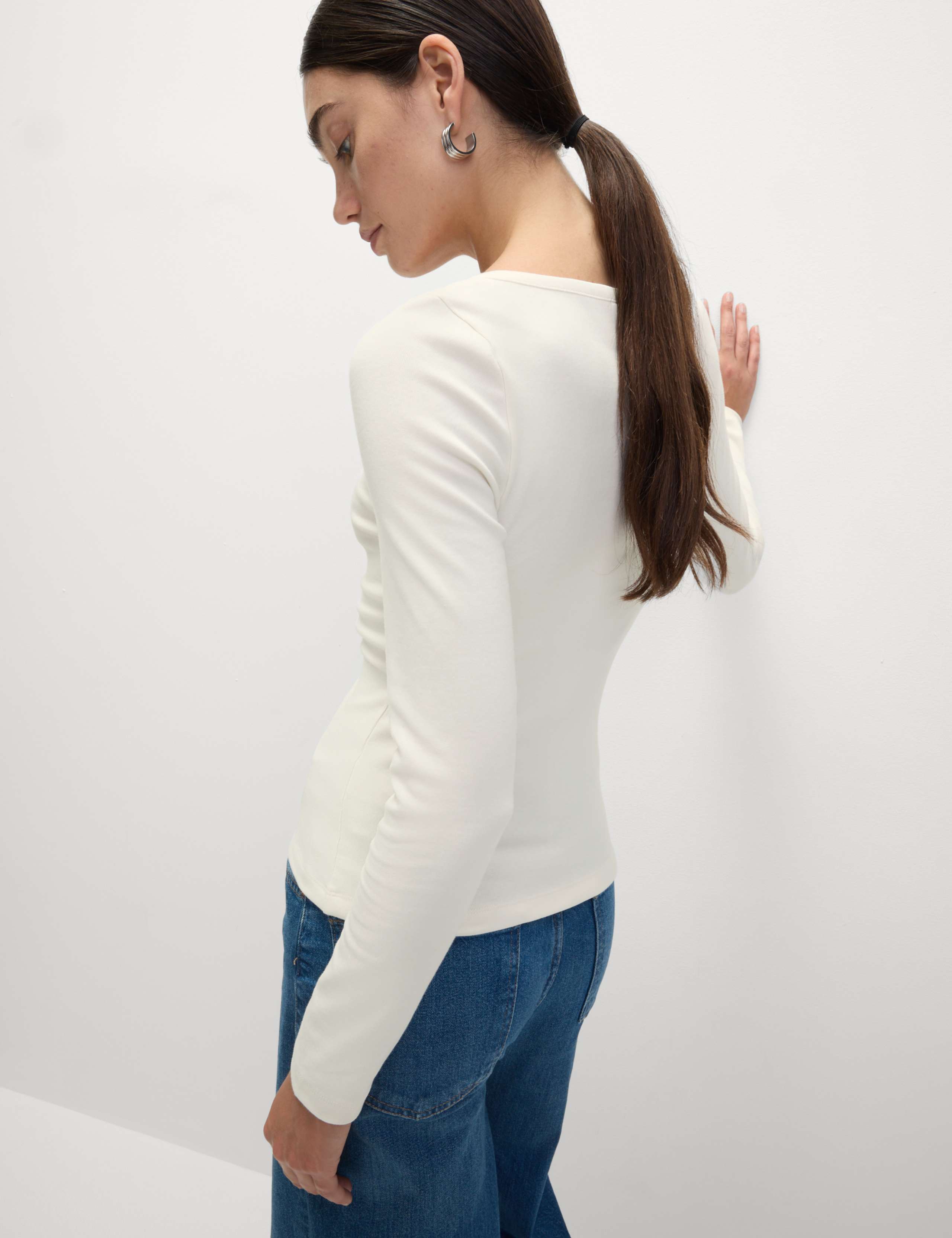 Cotton Rich Scoop Neck Henley Top 5 of 5