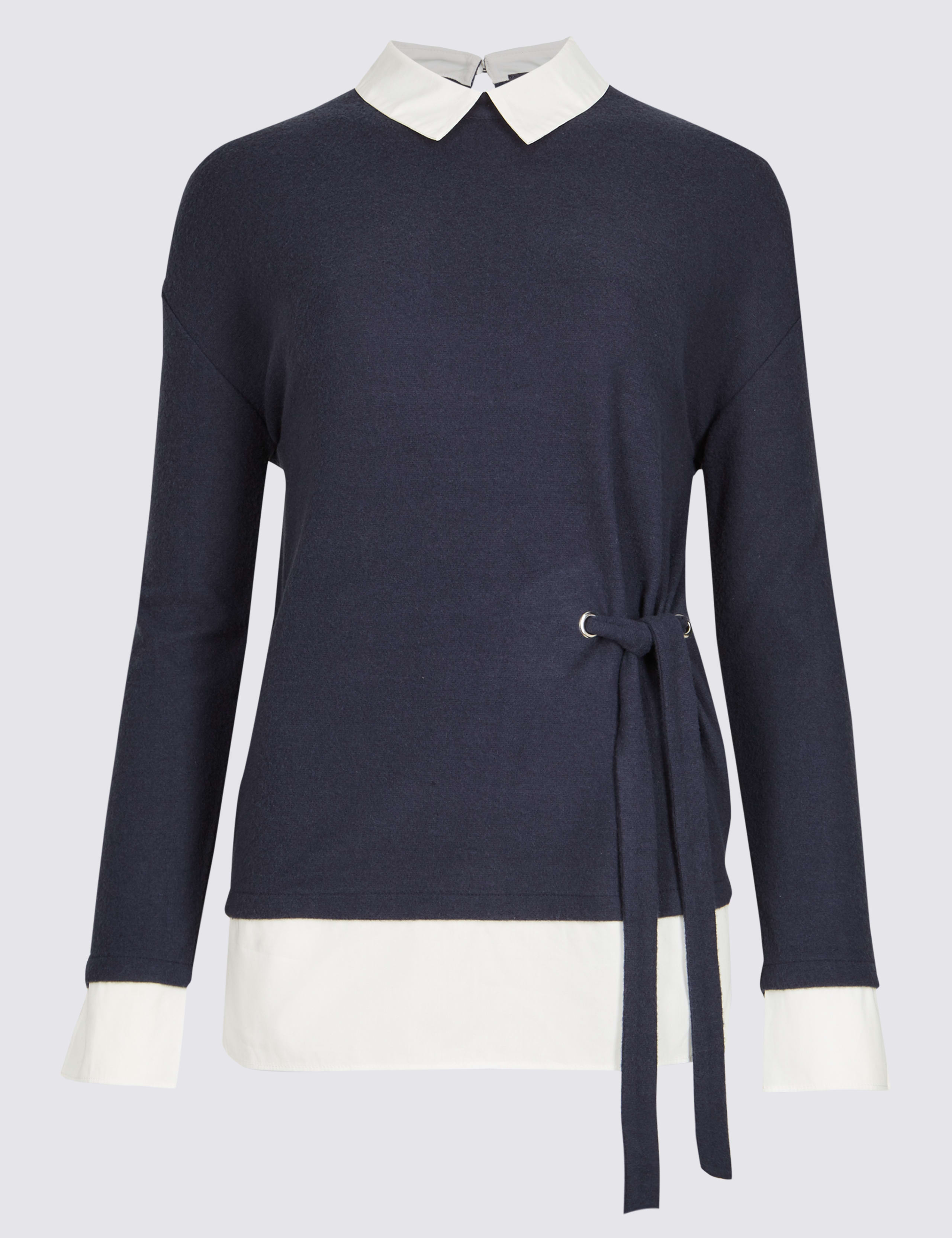 Collared Neck Long Sleeve Top 2 of 5