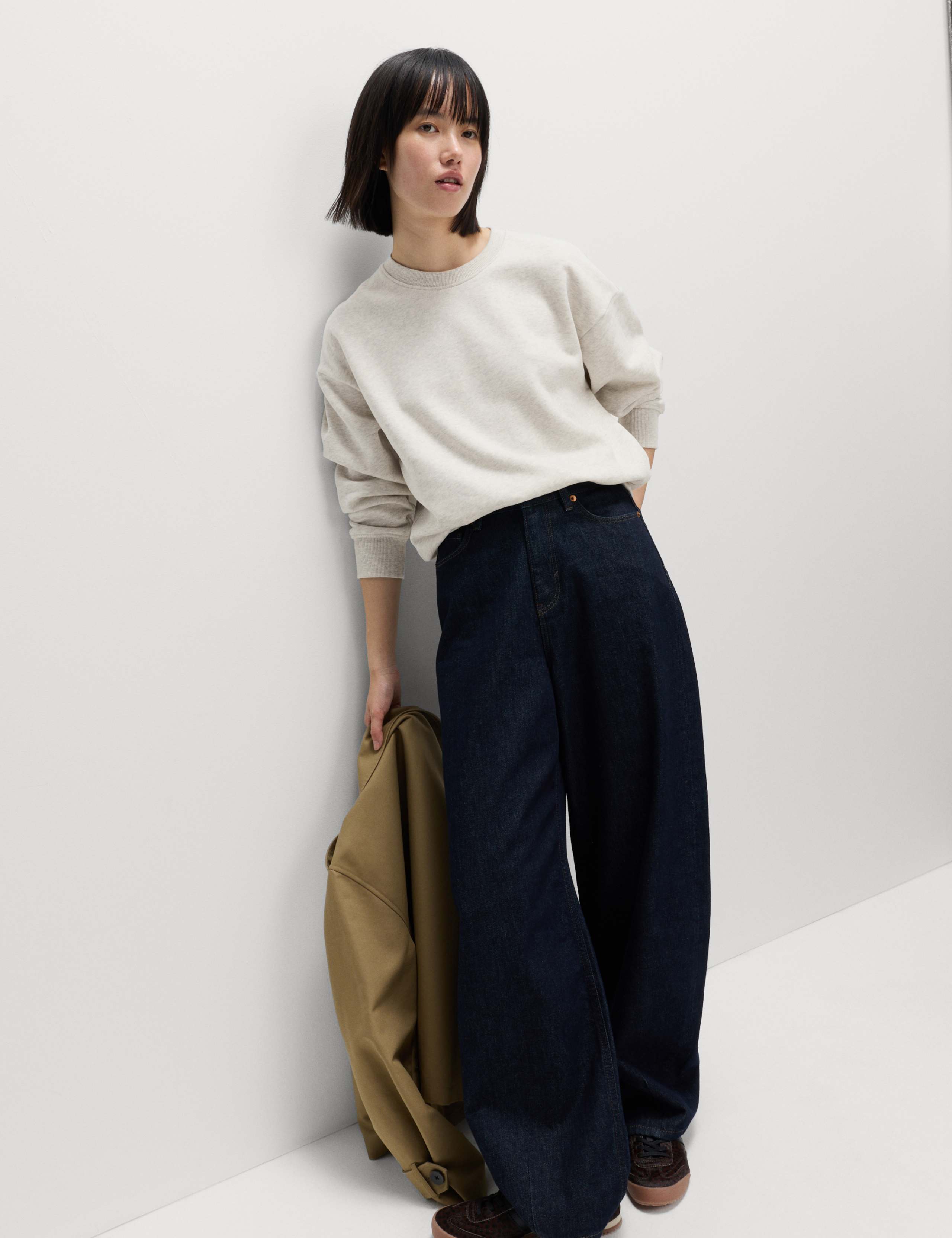 Cotton Rich Crew Neck Relaxed Sweatshirt 1 of 5