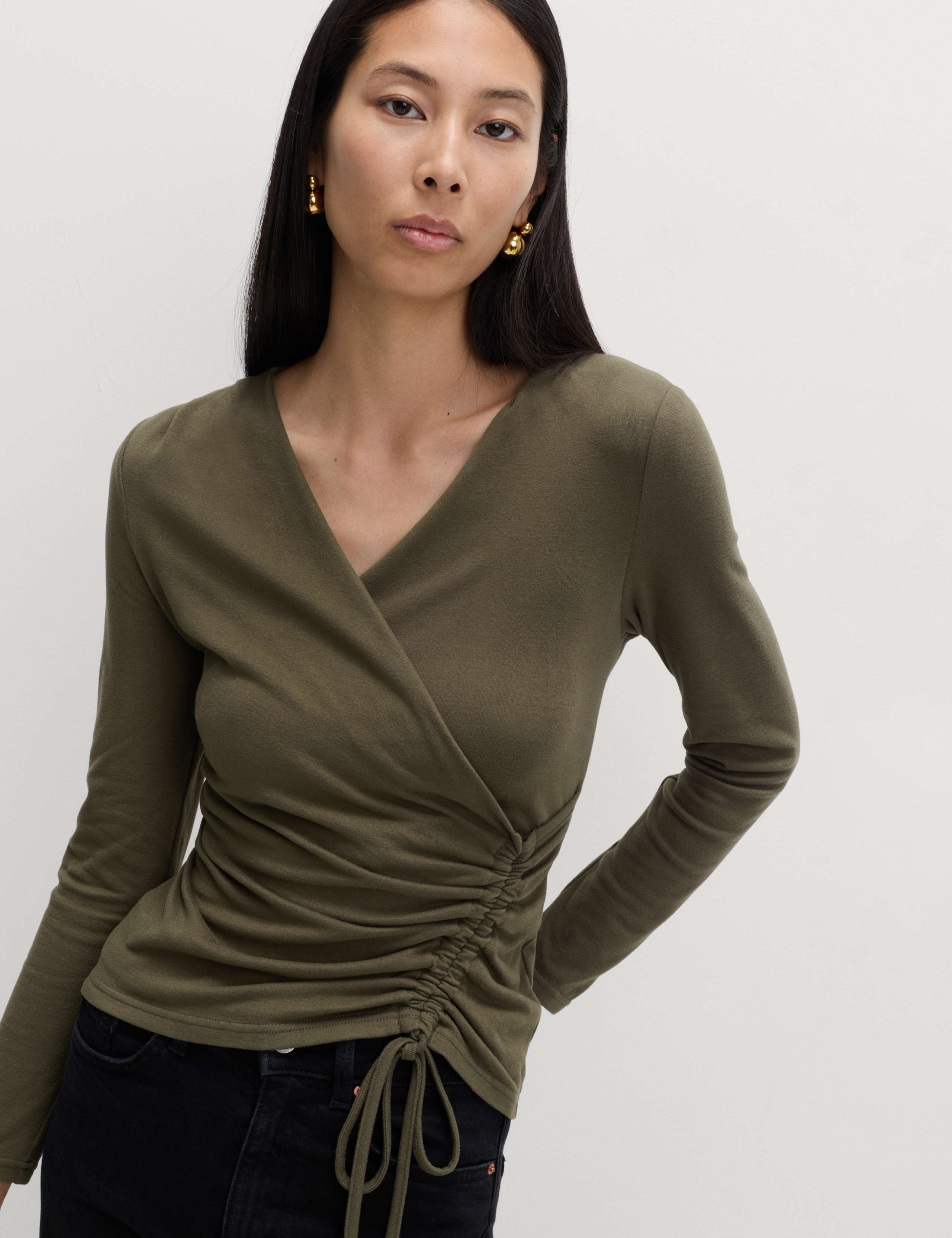 Cosy Ruched Front Top with Stretch 1 of 5