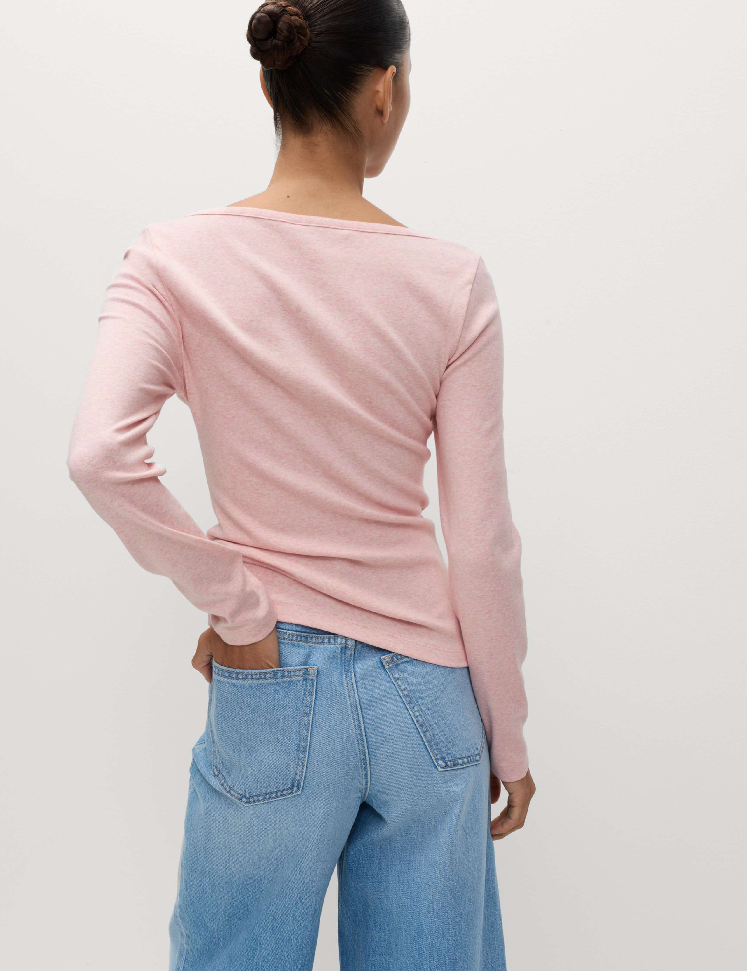 Cotton Rich Scoop Neck Henley Top 4 of 5