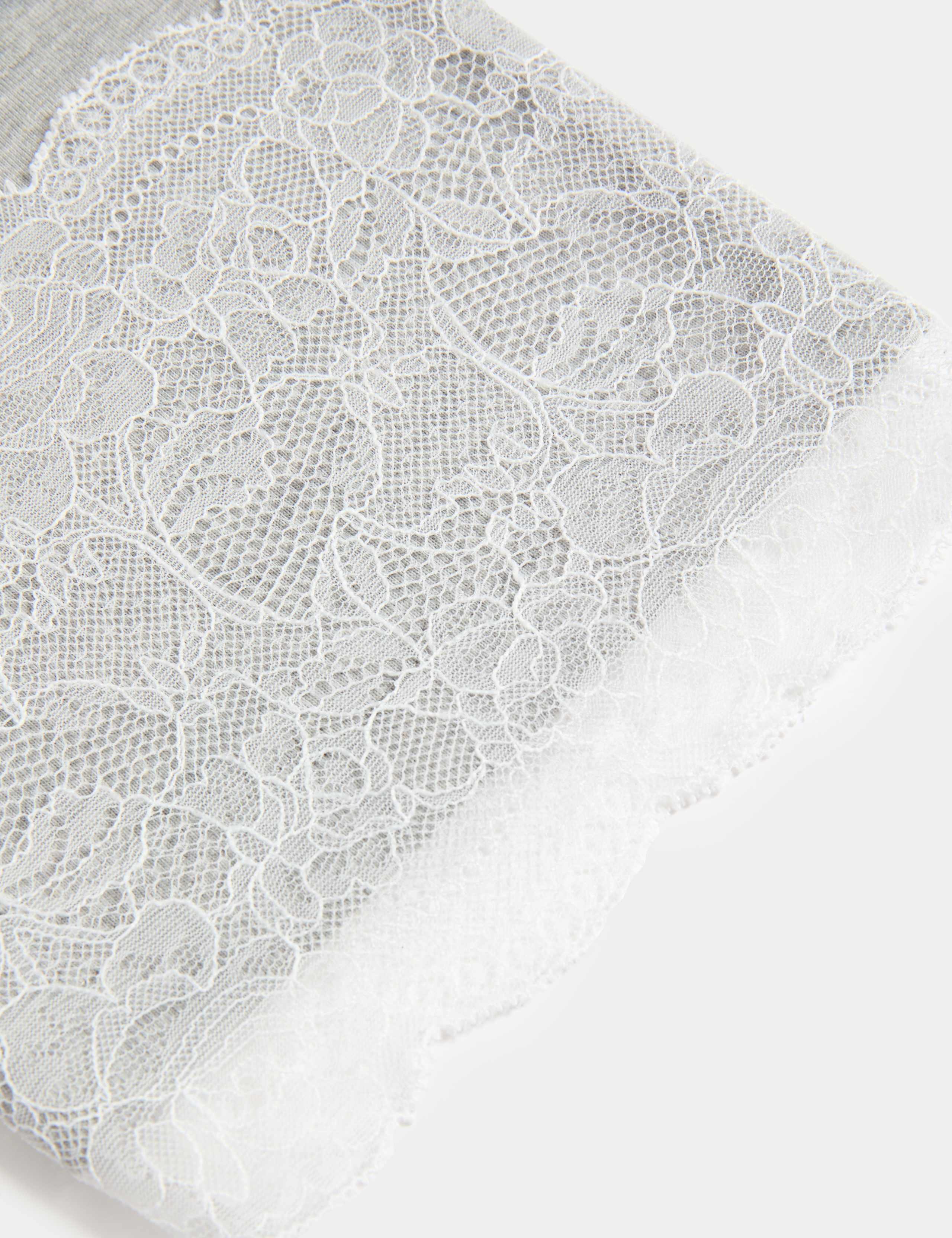 Cotton Blend Lace Sleeve T-Shirt 6 of 6