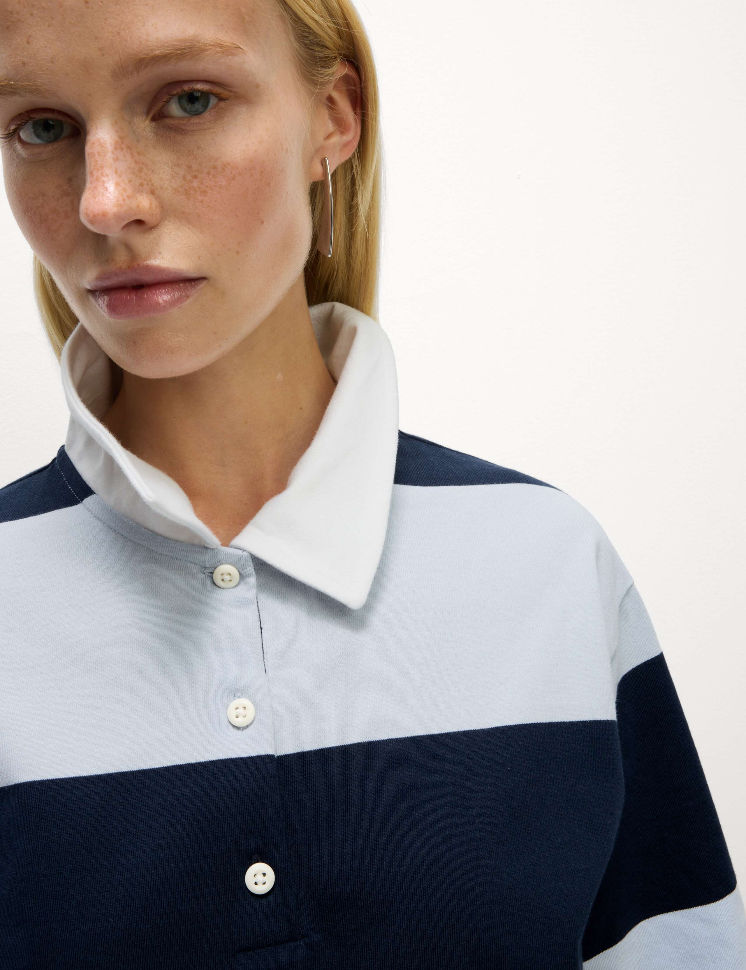 Jersey Asymmetric Ruffle Neck Top 1 of 4