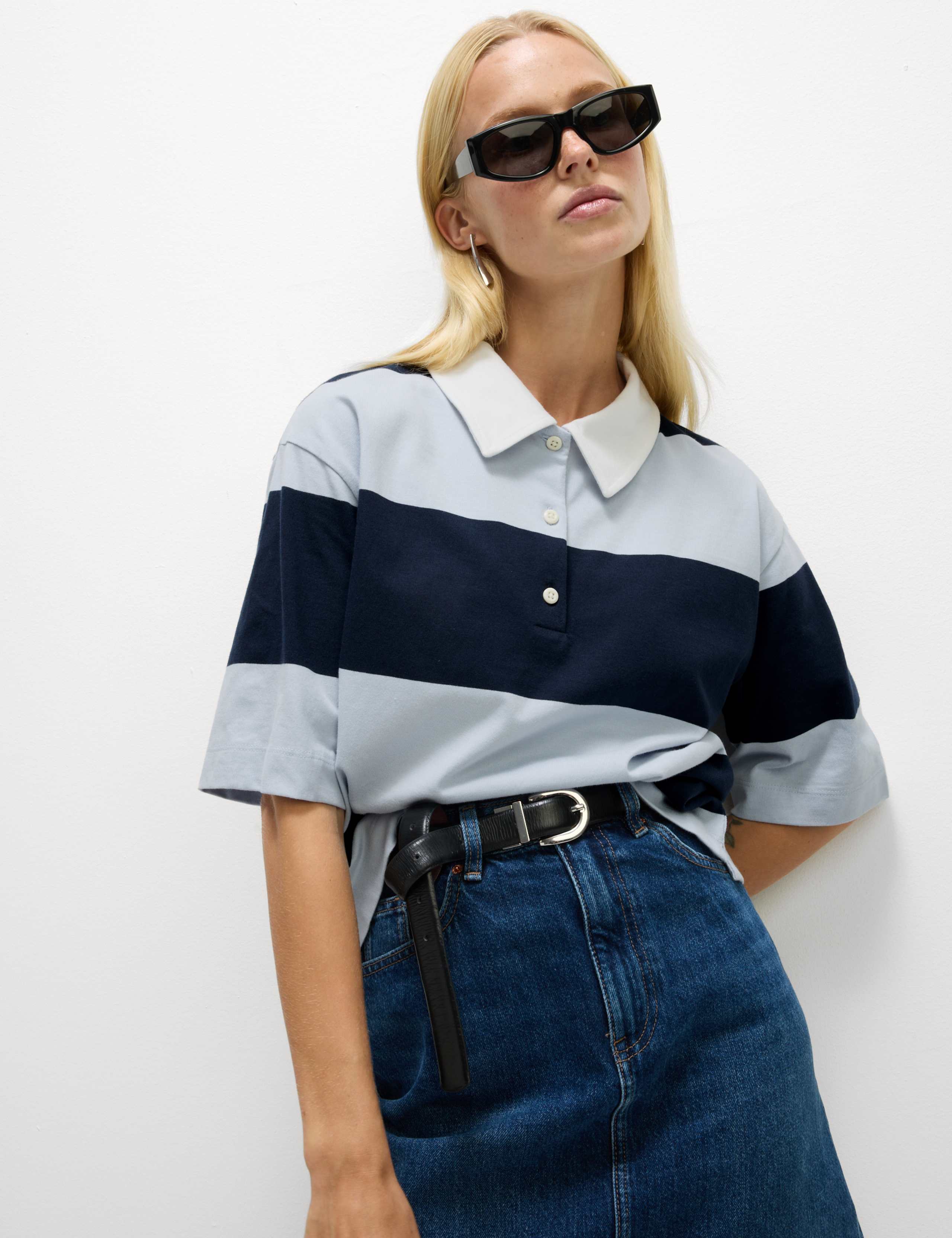 Jersey Asymmetric Ruffle Neck Top 3 of 4