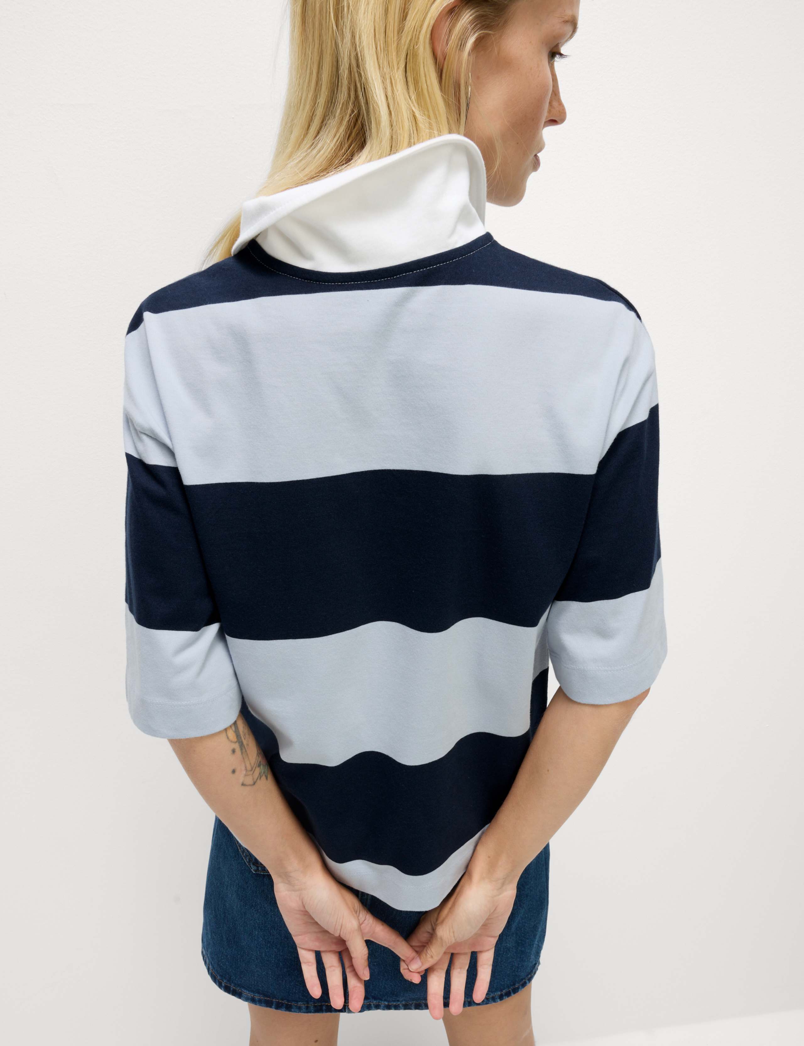 Jersey Asymmetric Ruffle Neck Top 4 of 4
