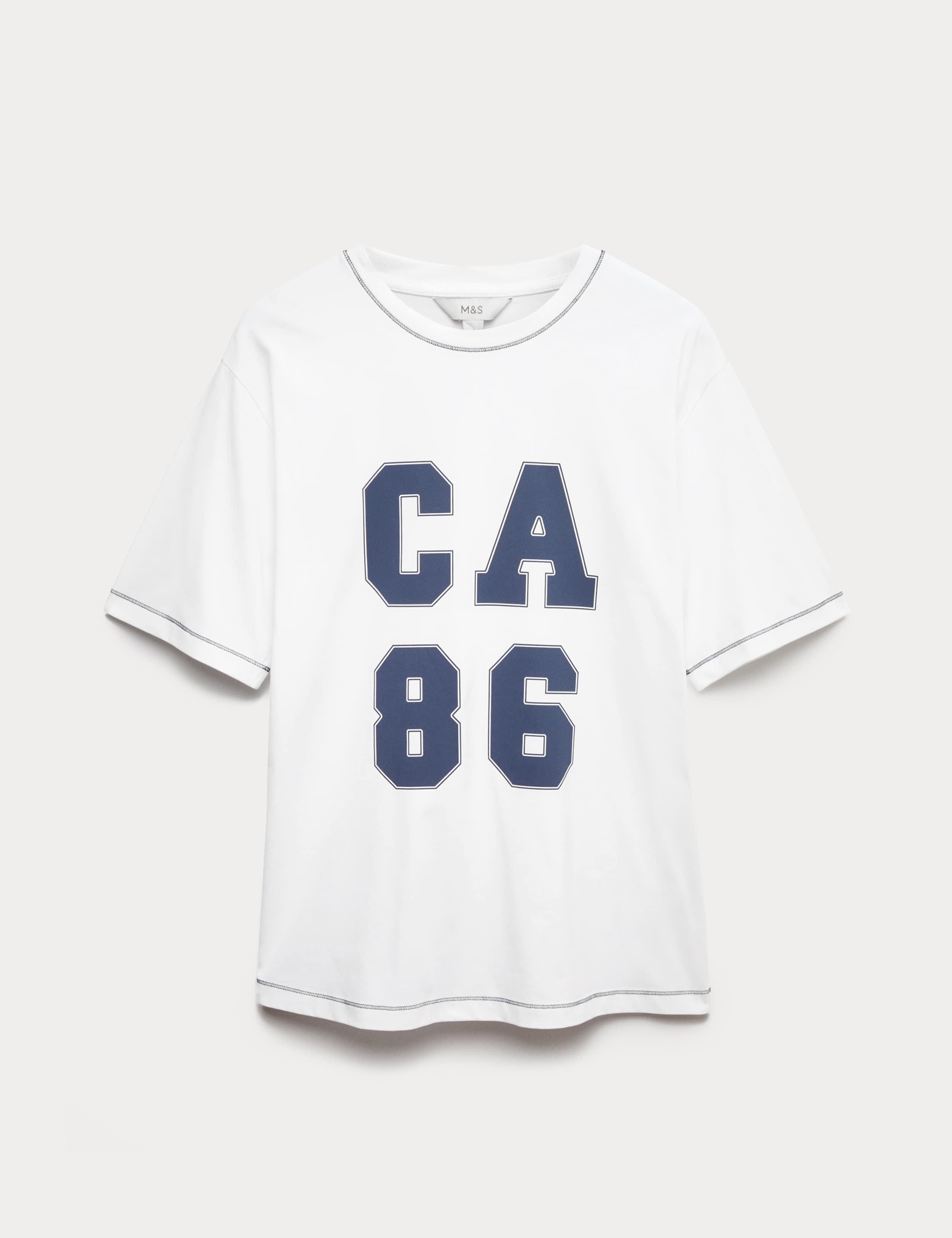 Pure Cotton Slogan Oversized T-Shirt 2 of 5