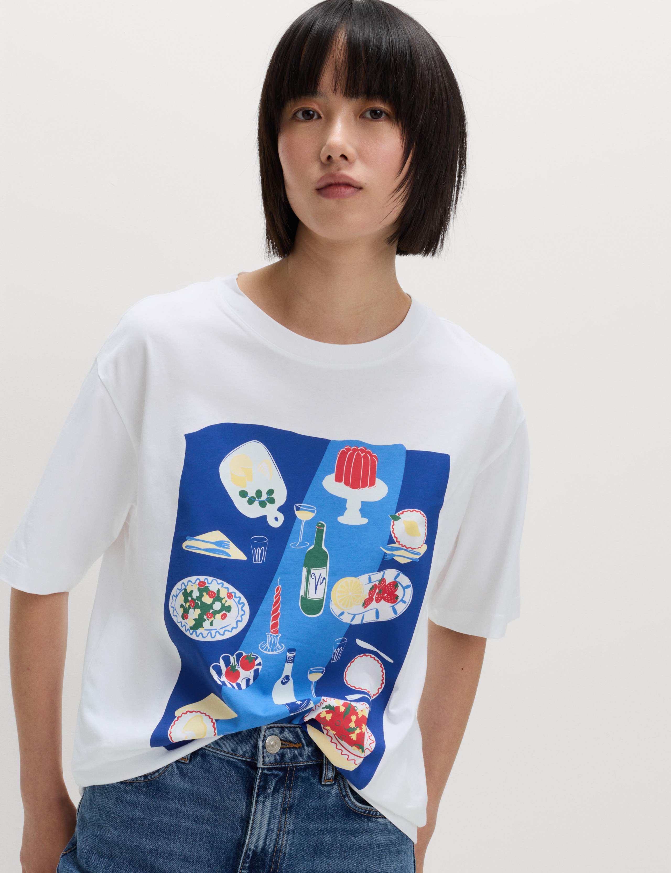 Pure Cotton Slogan Oversized T-Shirt 1 of 5