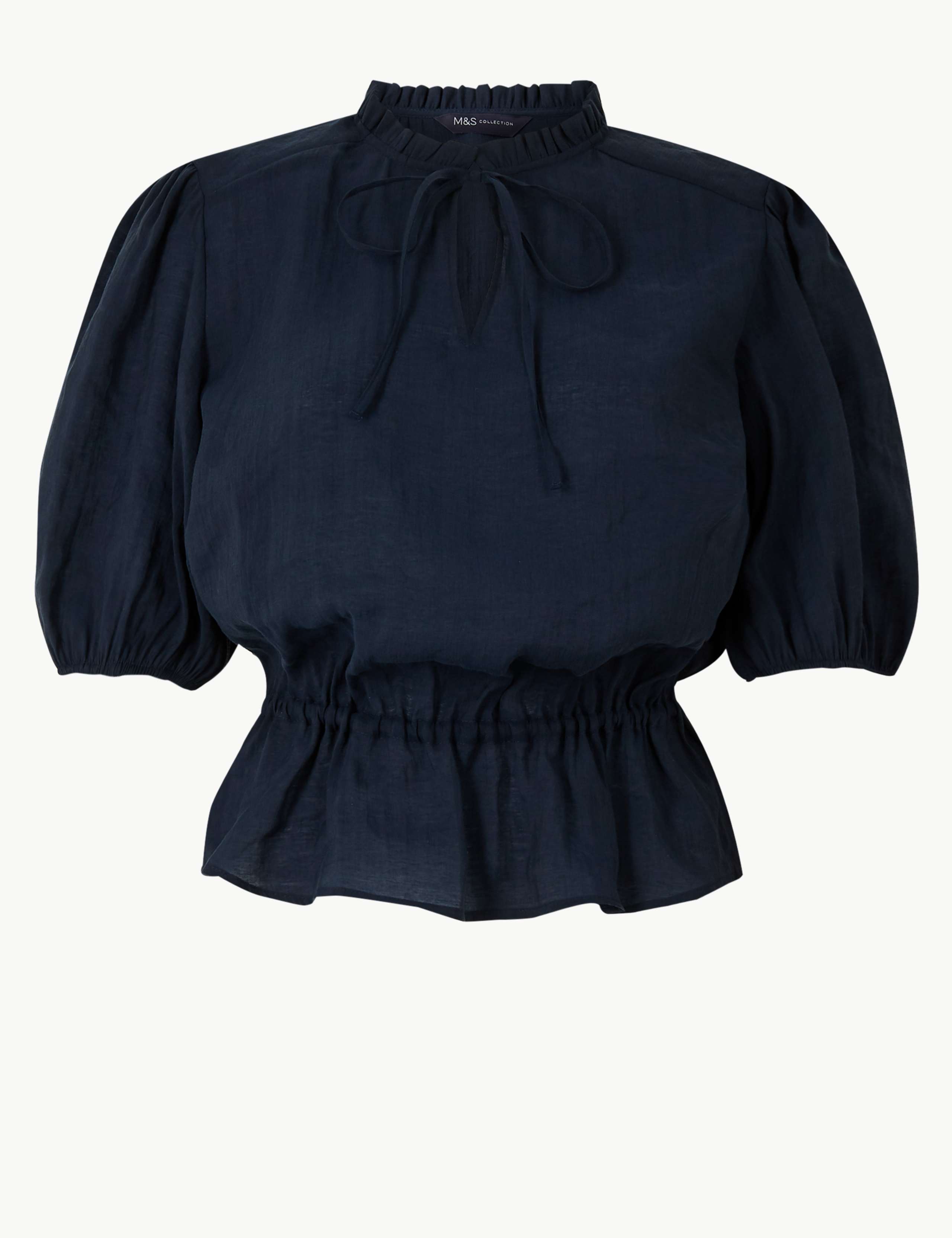 Tie Neck Ruched Waist Blouse 2 of 4