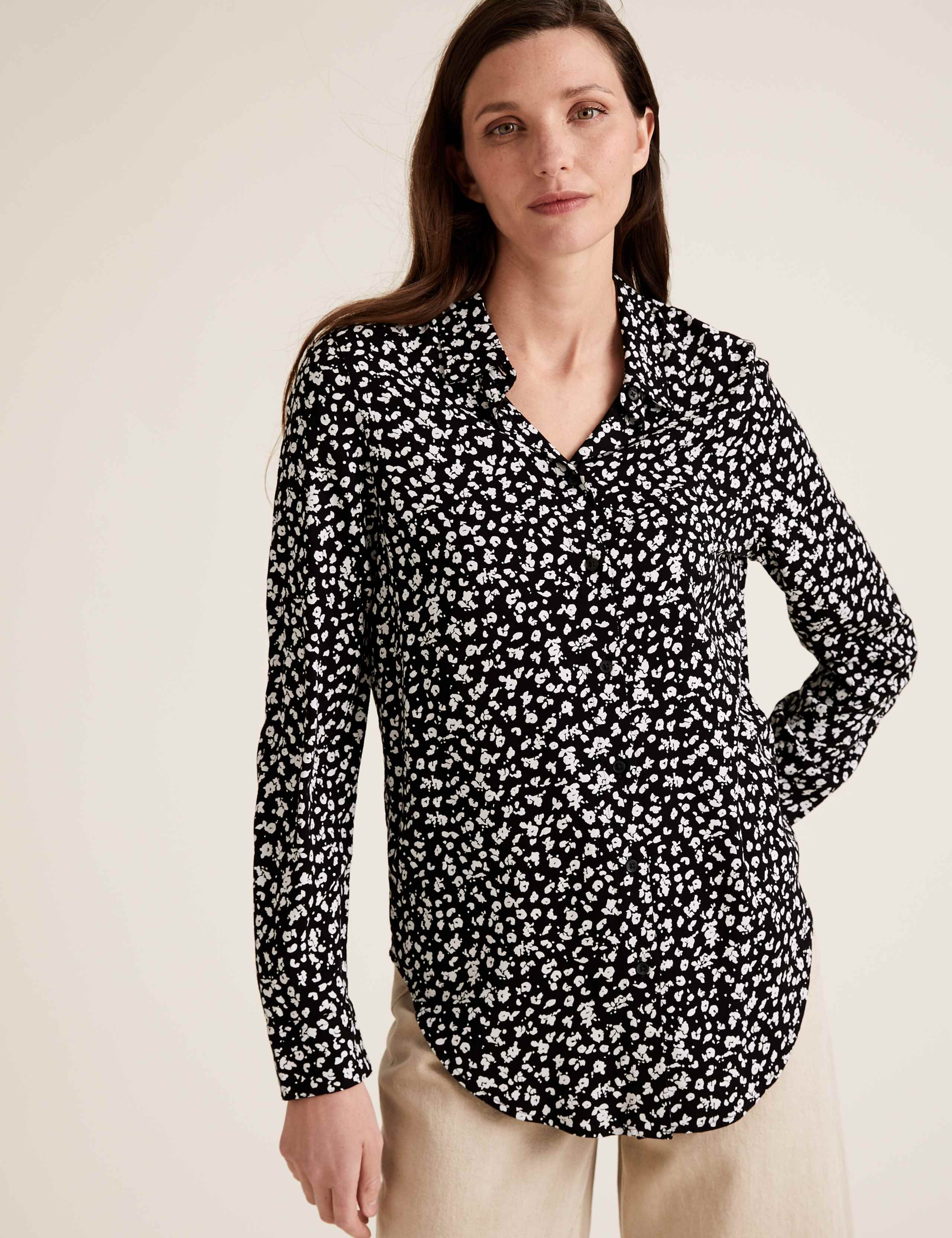 Animal Print Longline Long Sleeve Shirt 3 of 4