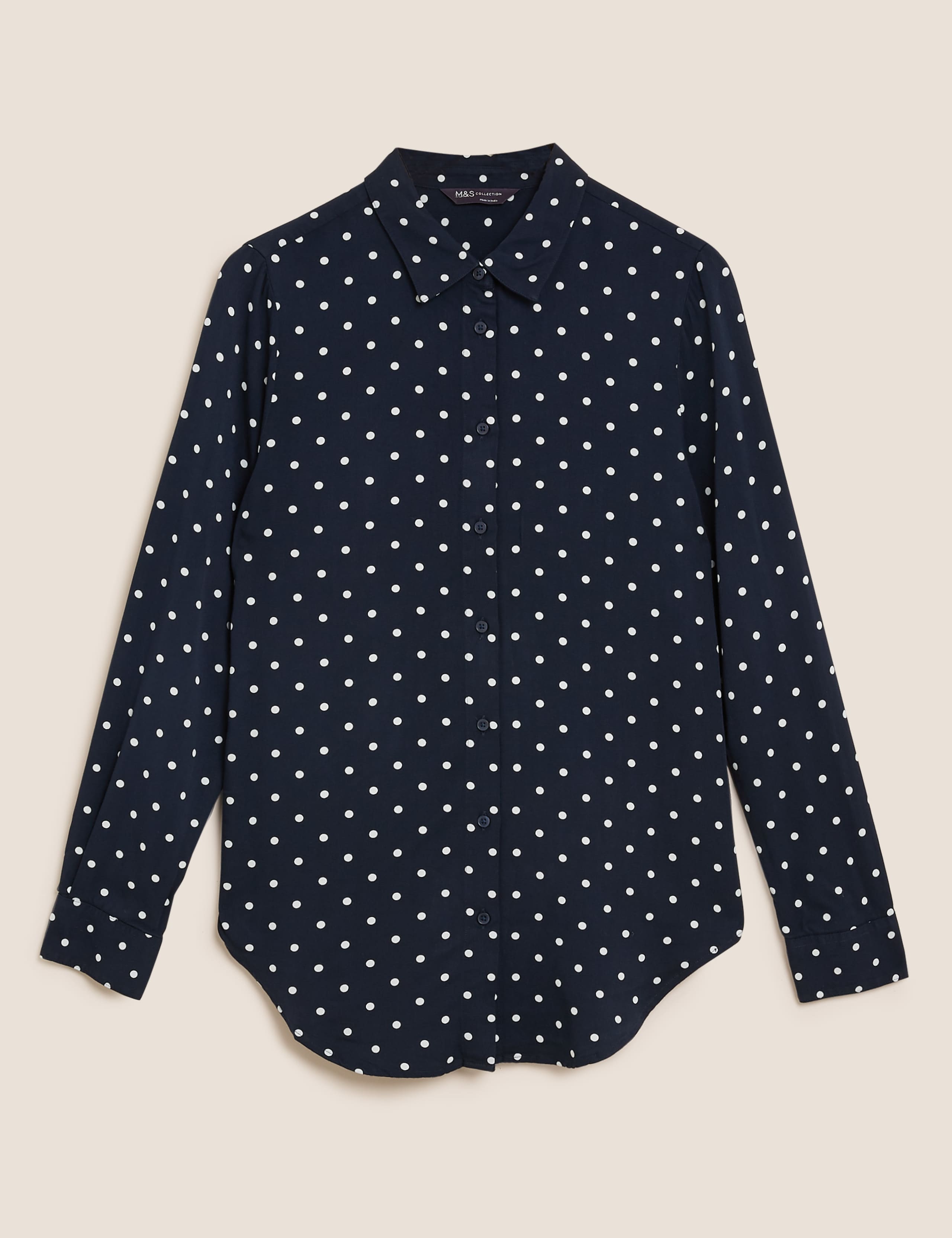 Polka Dot Longline Long Sleeve Shirt 2 of 5