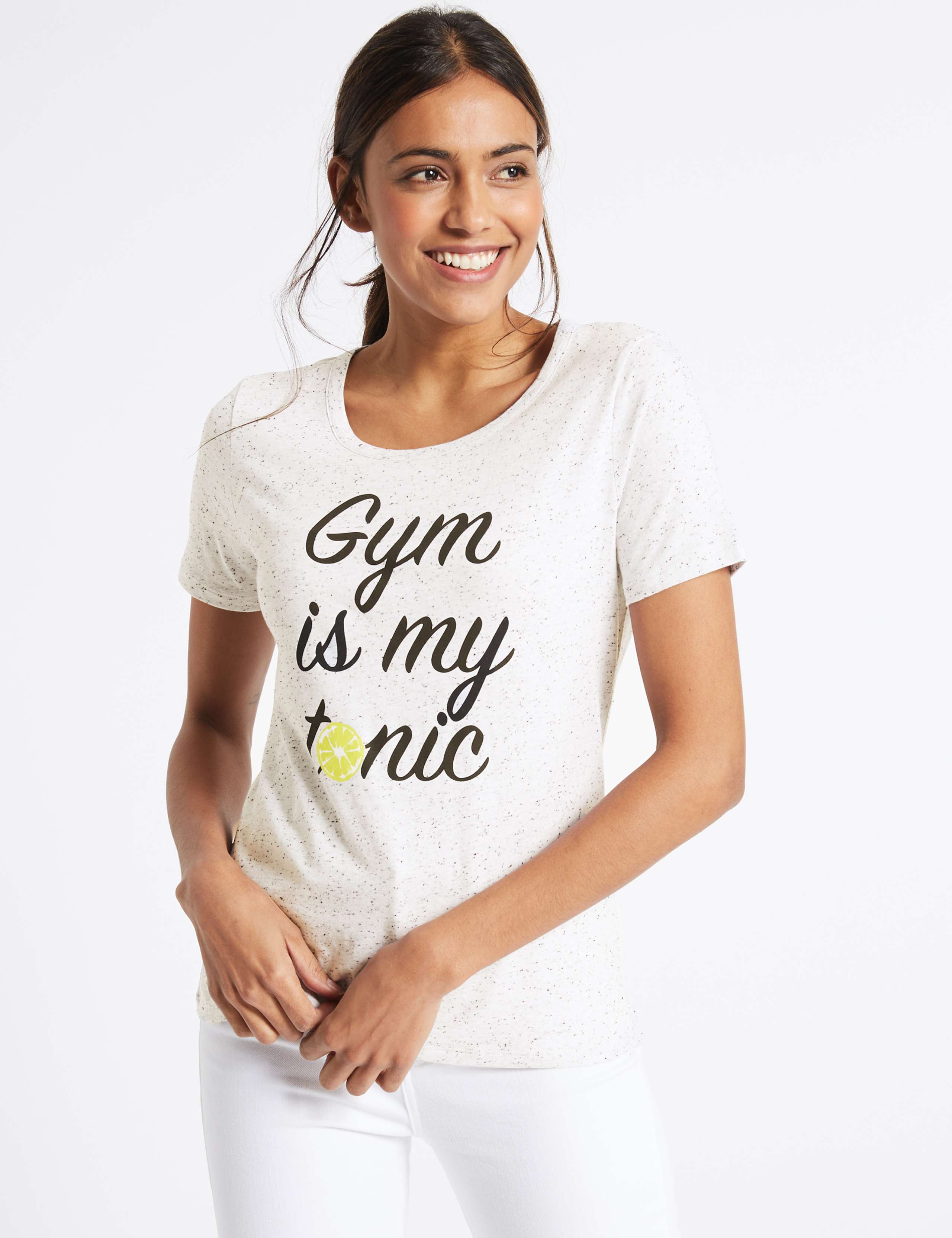 Cotton Rich Statement Gym Slogan T-Shirt 1 of 4