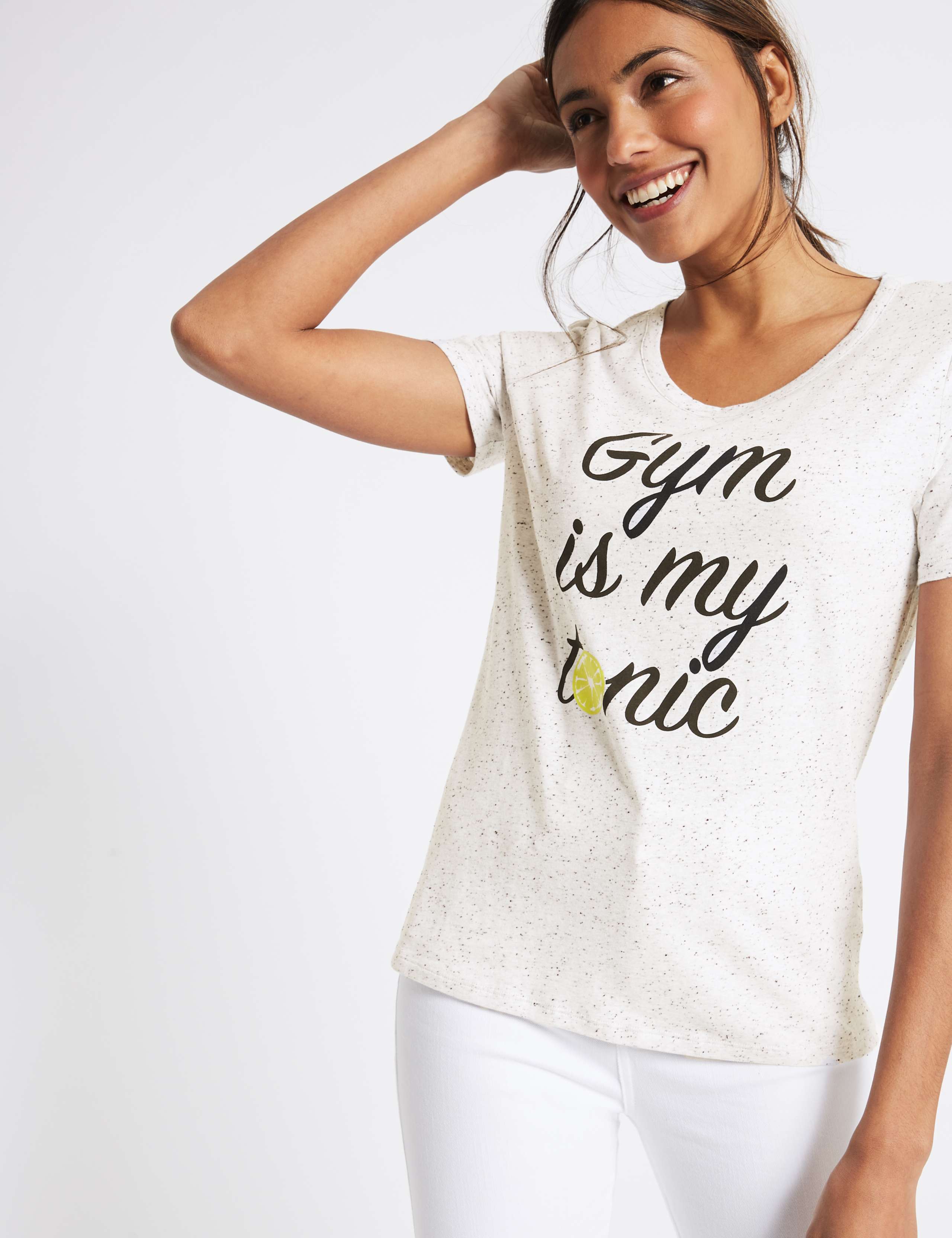 Cotton Rich Statement Gym Slogan T-Shirt 2 of 4