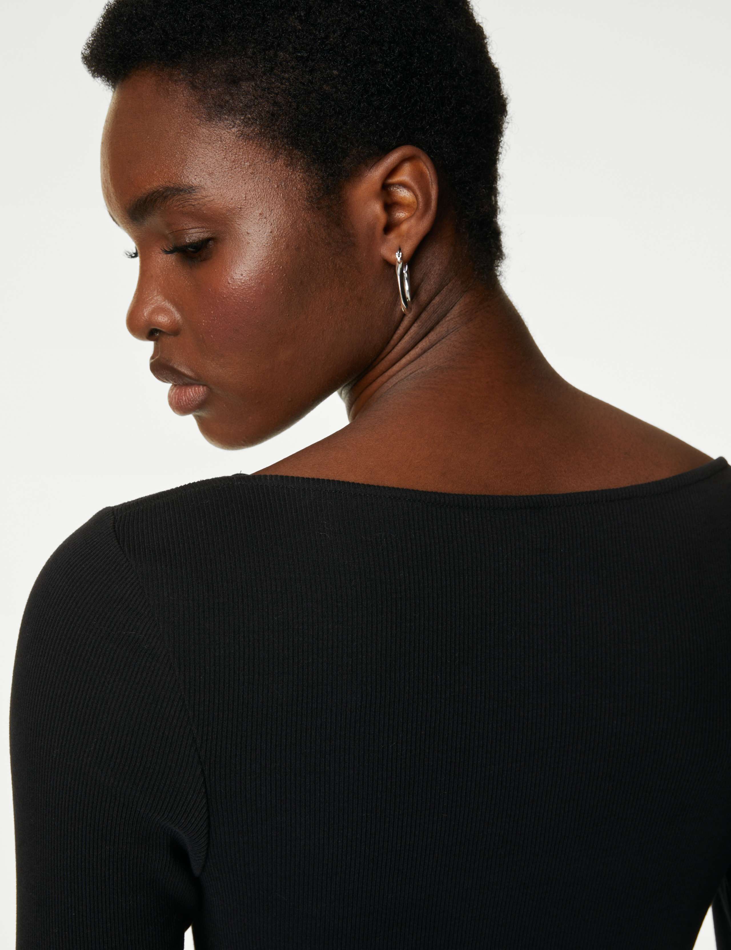 Cotton Rich Ribbed Slim Fit Top 4 of 5