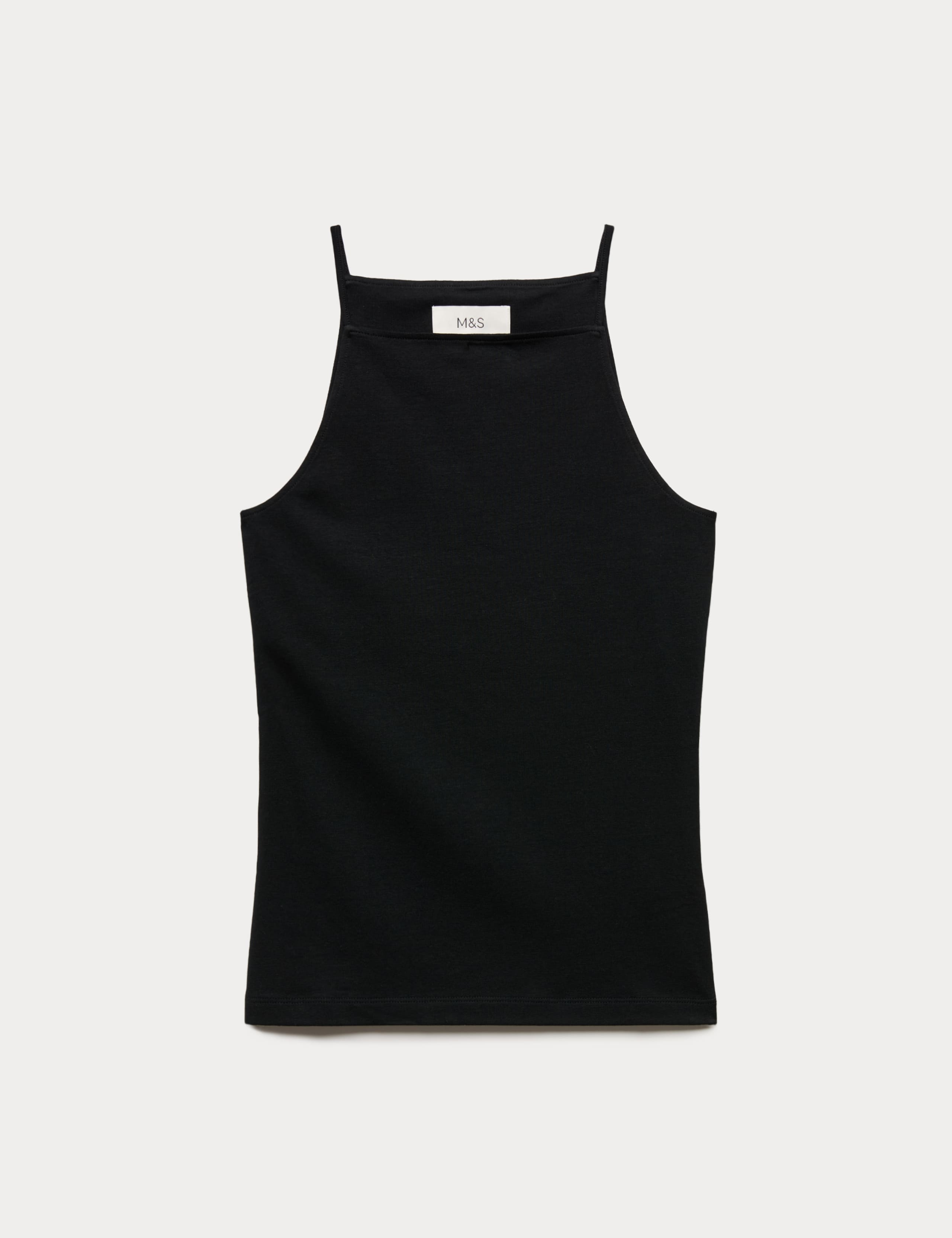 Cotton Rich Square Neck Spaghetti Strap Vest 2 of 4