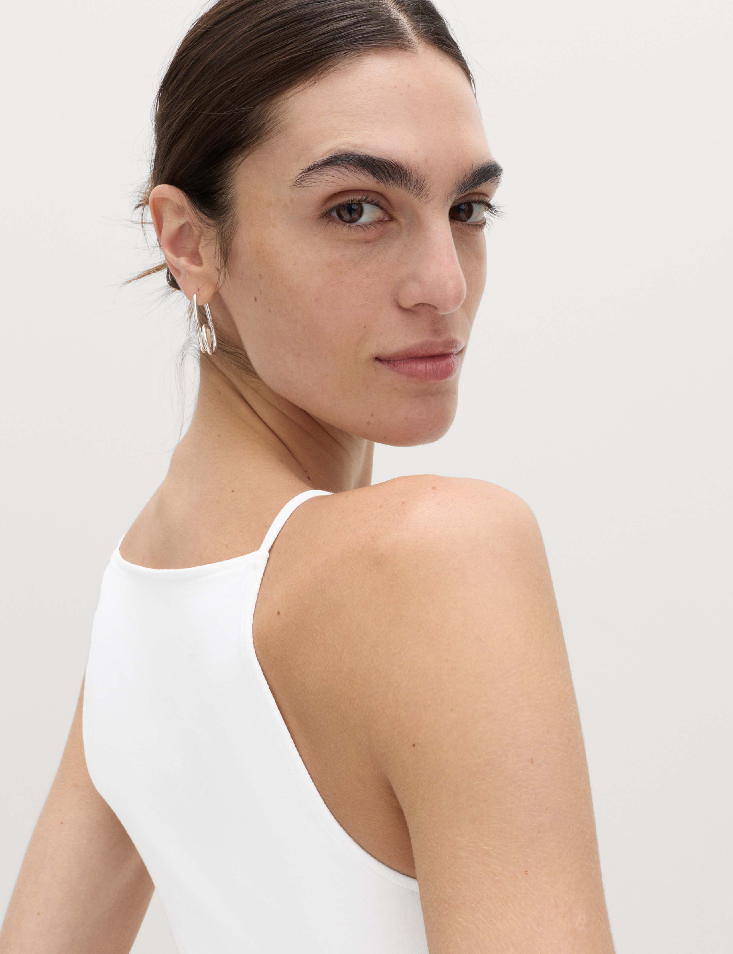 Cotton Rich Square Neck Spaghetti Strap Vest 3 of 4