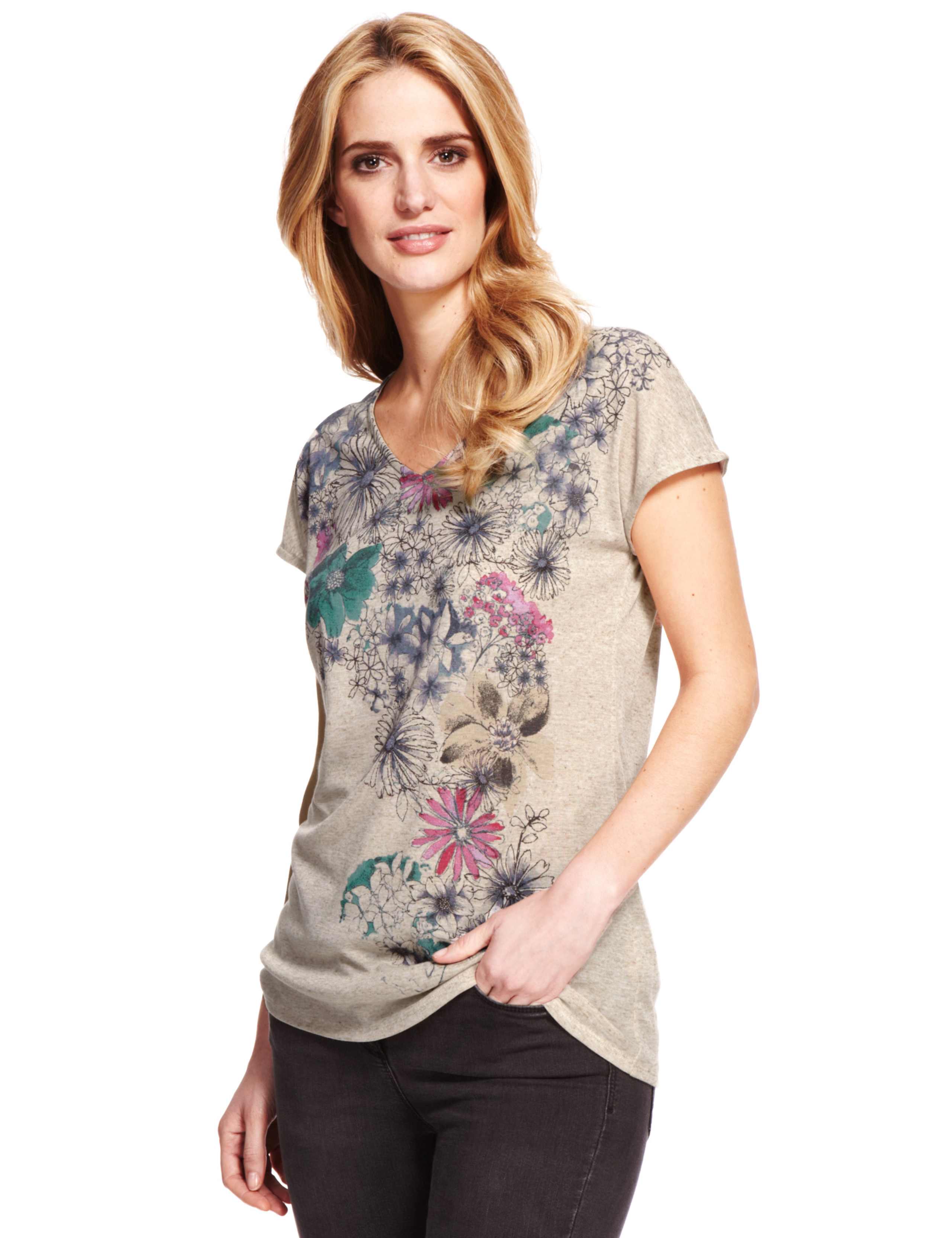 Floral Top with Linen 1 of 5
