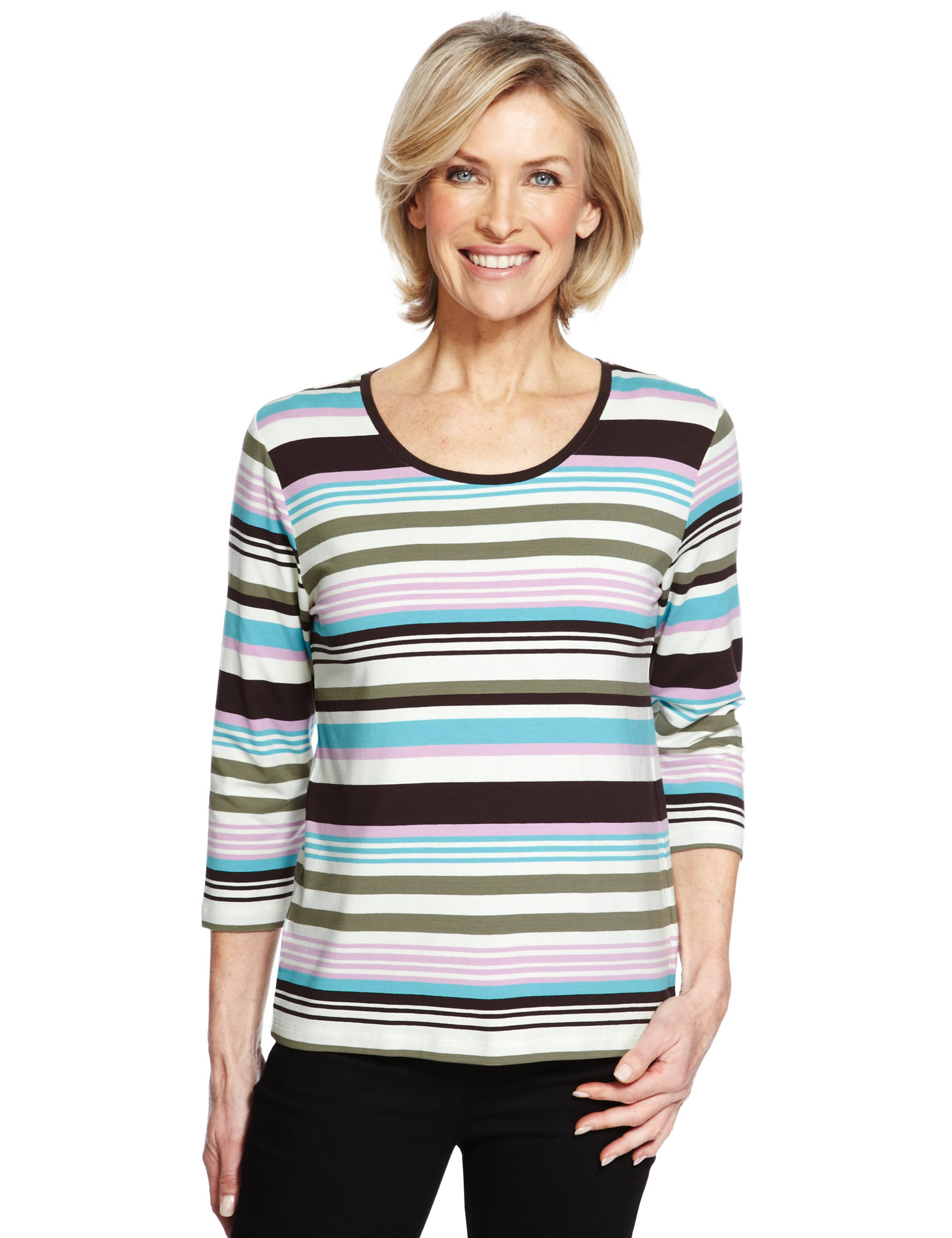 3/4 Sleeve Striped Top 1 of 5