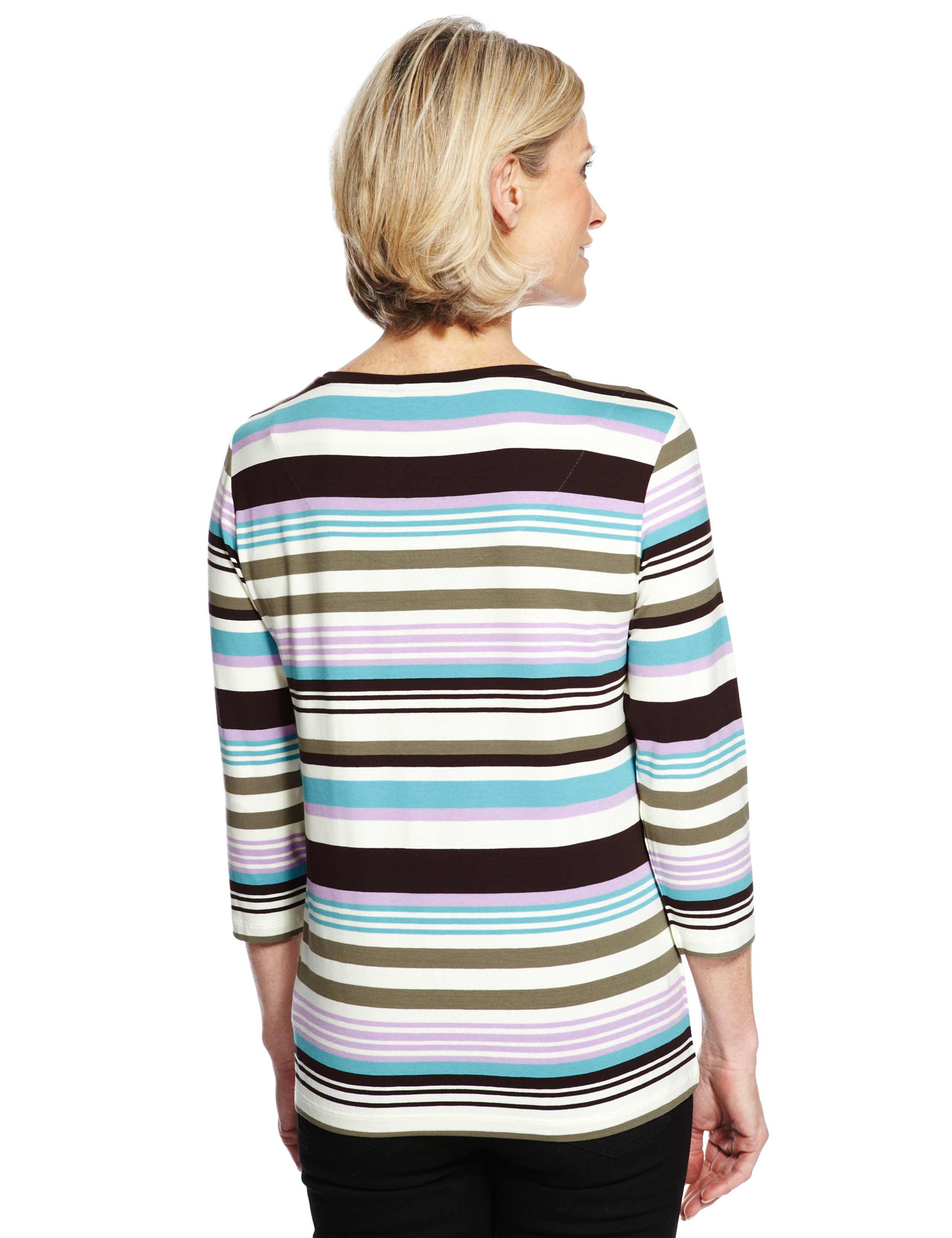 3/4 Sleeve Striped Top 5 of 5