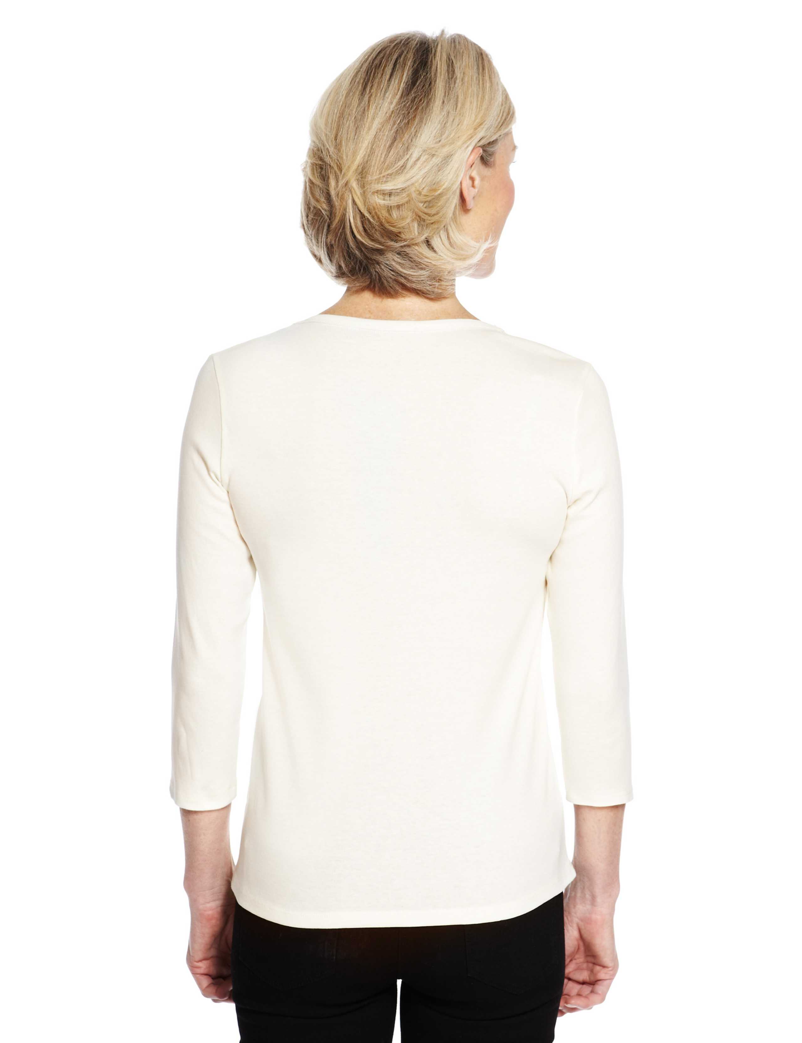 Pure Cotton Placement Floral Top 5 of 5