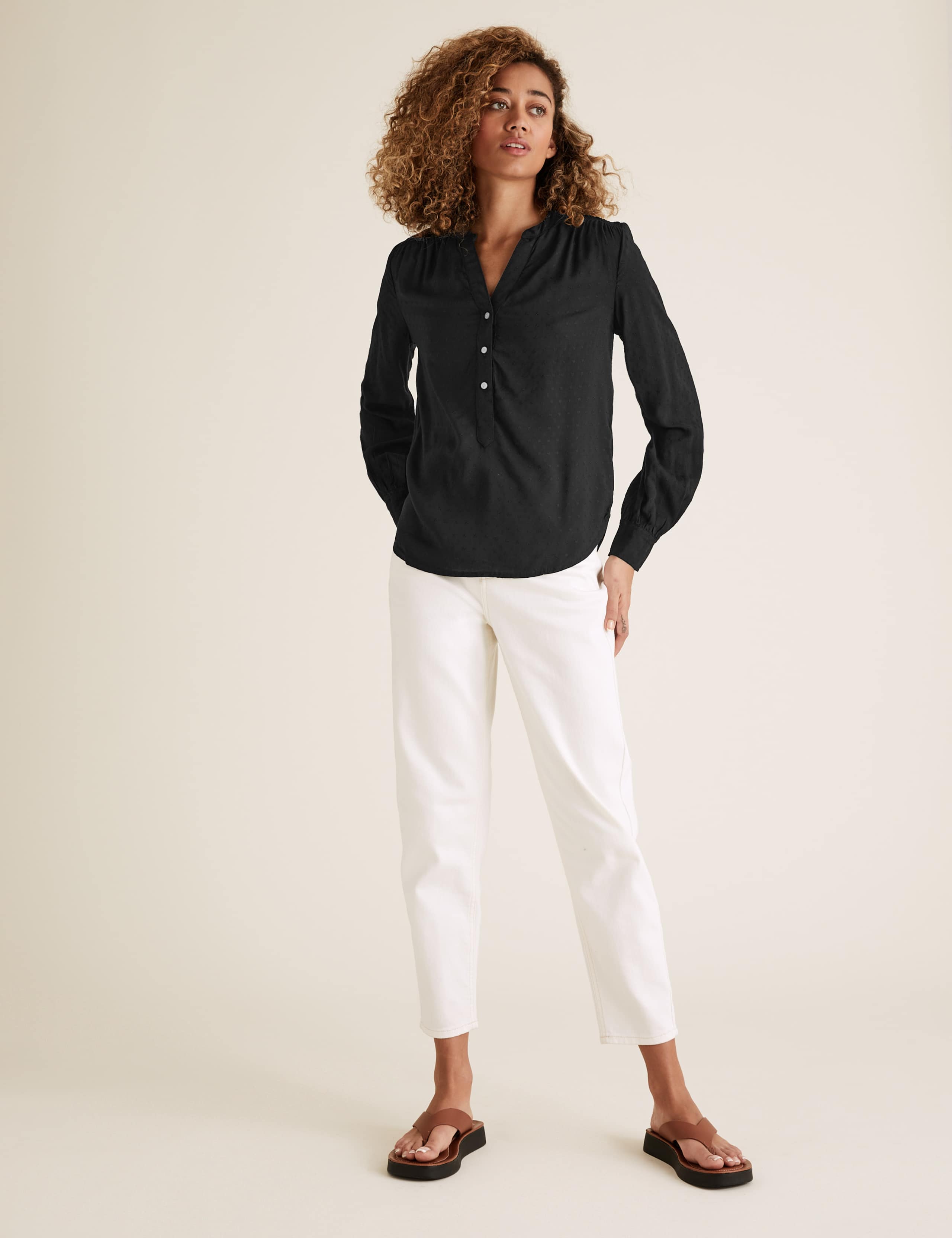 V-Neck Long Sleeve Blouse 3 of 4