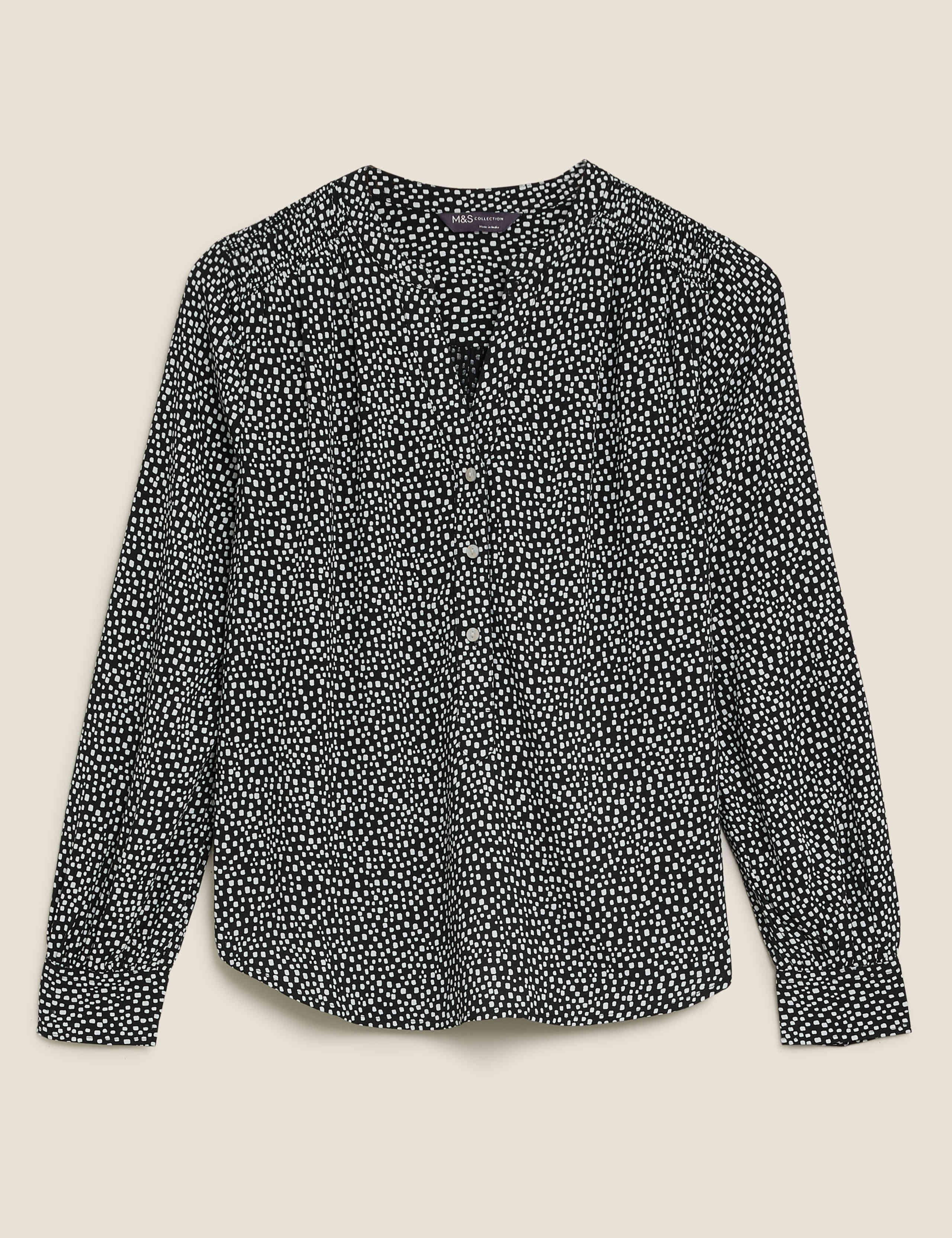 Printed V-Neck Long Sleeve Blouse 2 of 5